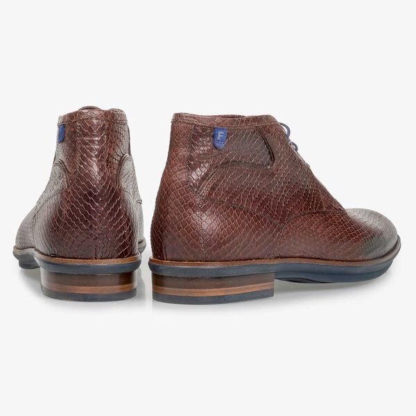 Leather laceboot with rubber sole