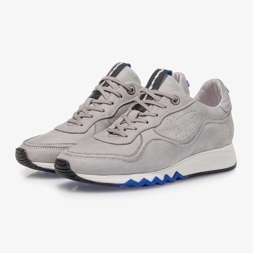 Light grey nubuck leather sneaker
