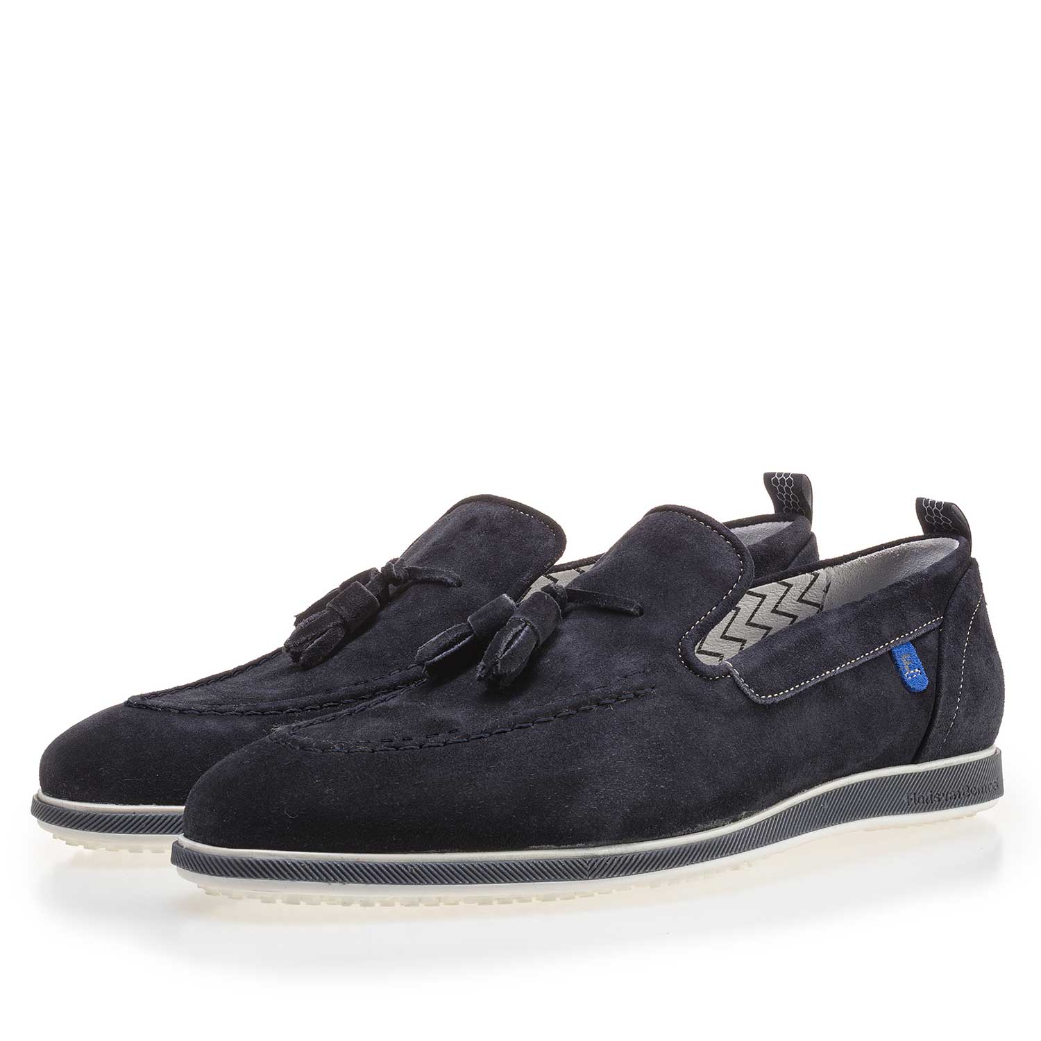 11127/00 - Dark blue suede leather loafer 11127/00 - Dark blue suede leather loafer