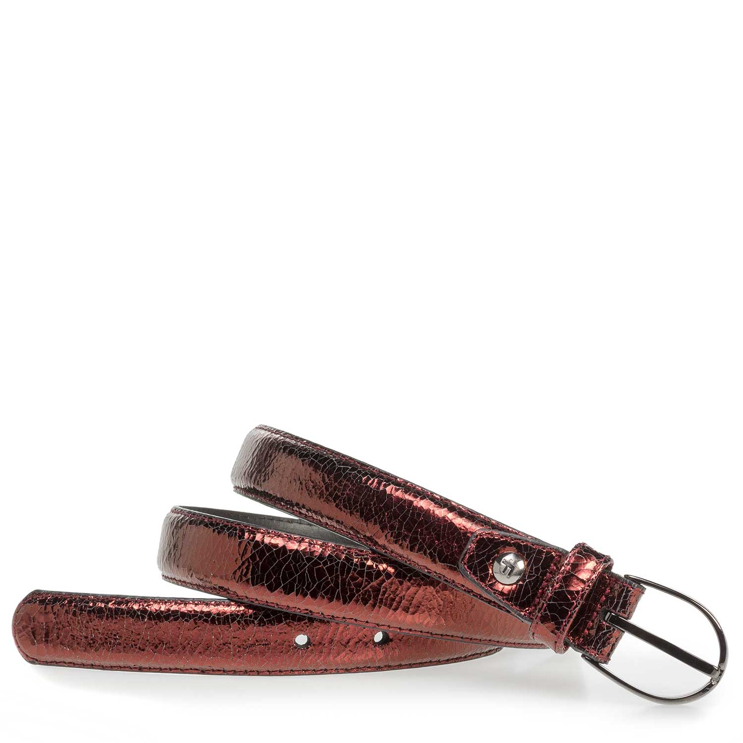 75813/47 - Red leather belt with metallic print 75813/47 - Red leather belt with metallic print