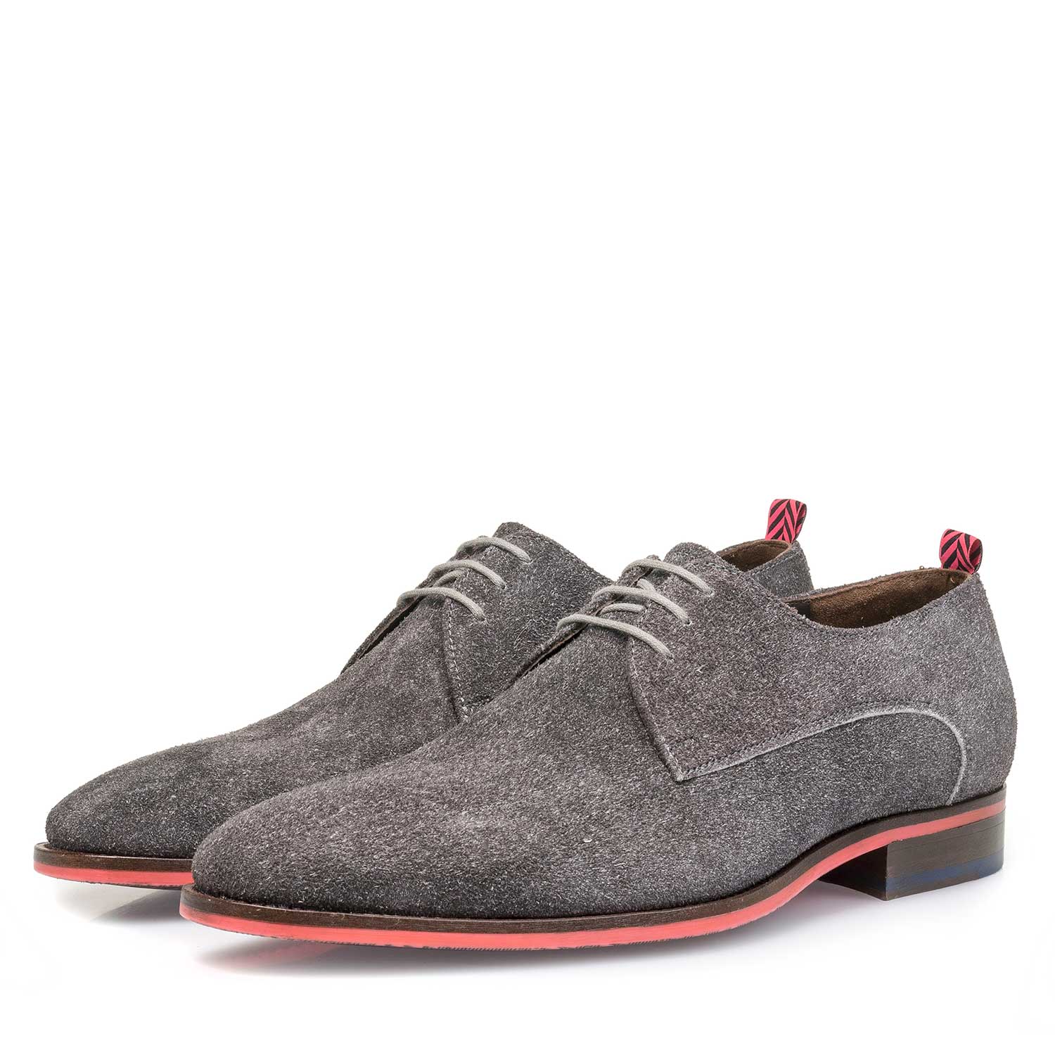 18092/00 - Grey buffed suede leather lace shoe 18092/00 - Grey buffed suede leather lace shoe