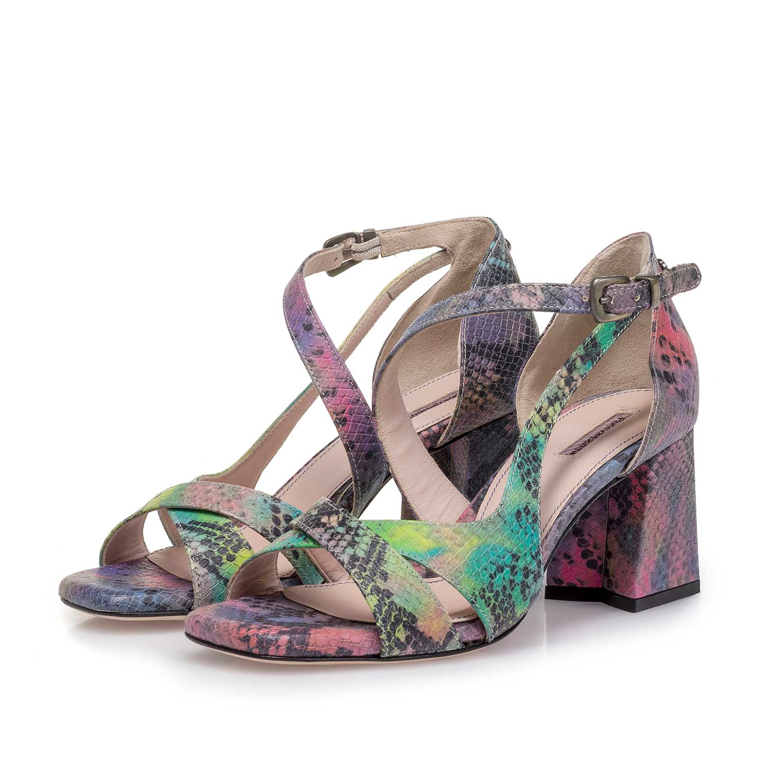 85919/03 - Purple snake print leather sandal 85919/03 - Purple snake print leather sandal