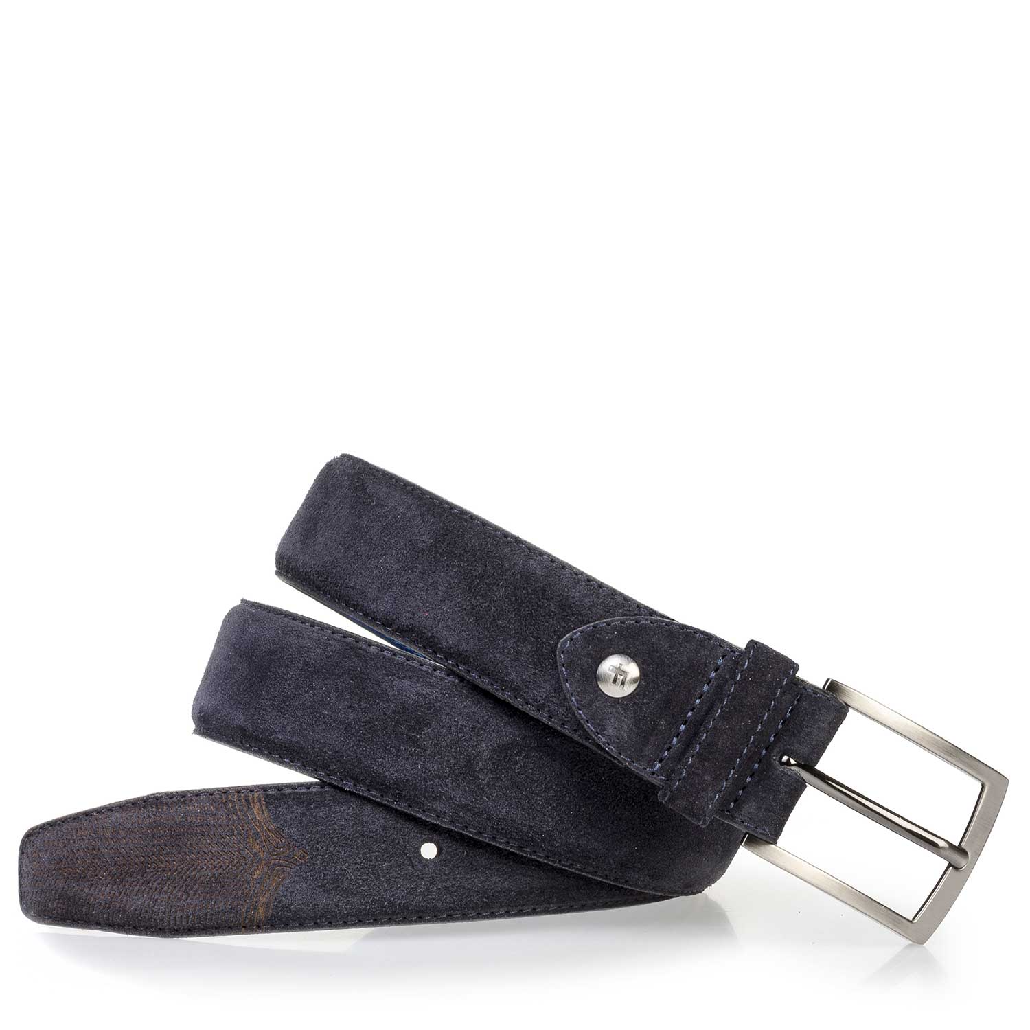 75197/02 - Blue calf suede leather belt 75197/02 - Blue calf suede leather belt