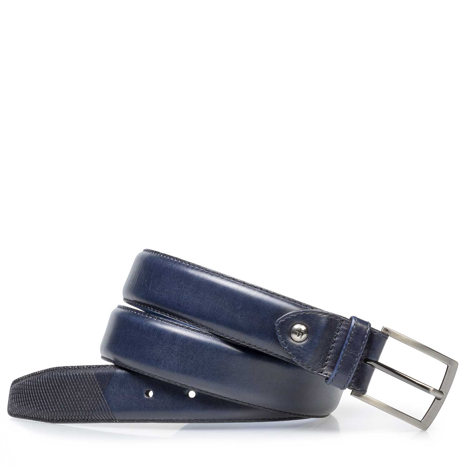 75211/02 - Dark blue calf leather belt 75211/02 - Dark blue calf leather belt