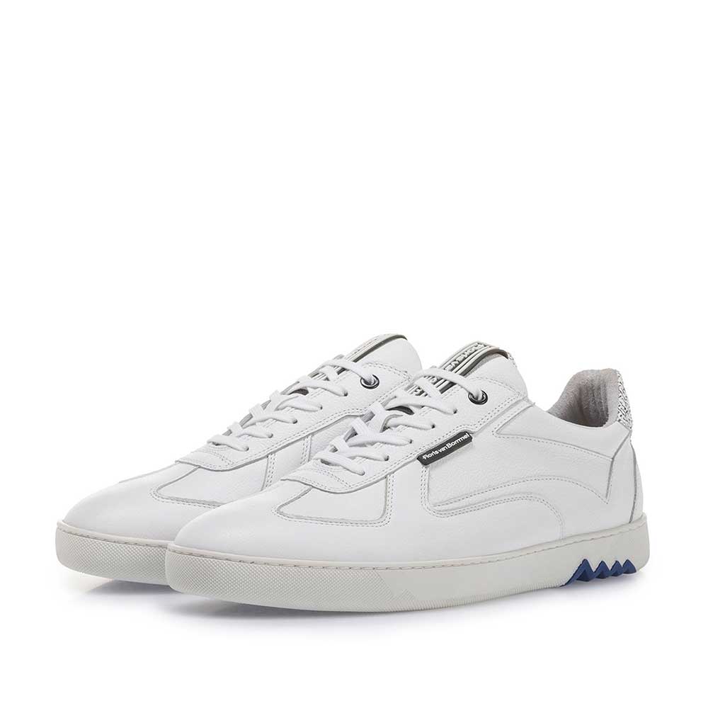 16342/27 - White calf leather sneaker with fine structure 16342/27 - White calf leather sneaker with fine structure