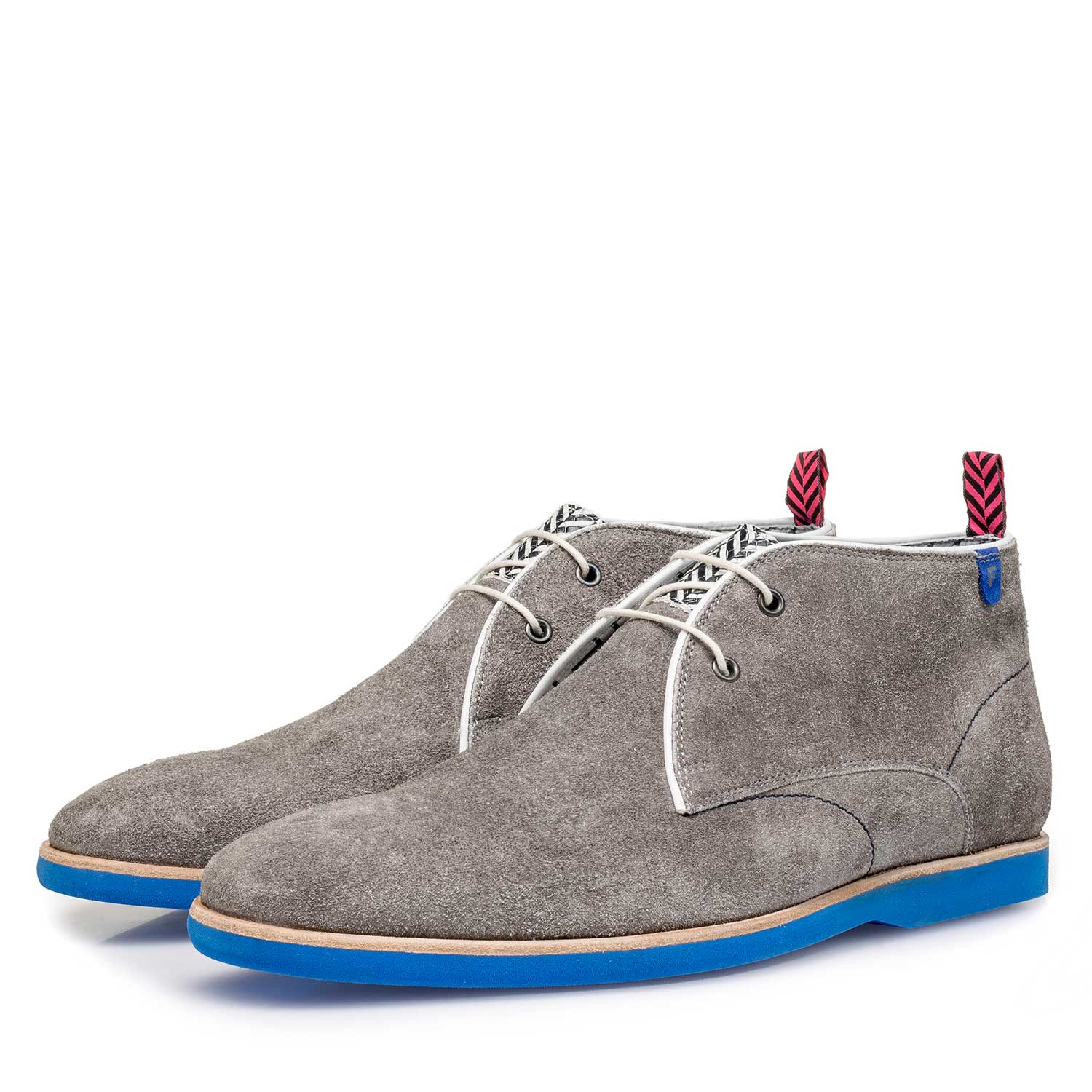 10014/03 - Grey rough suede leather lace boot 10014/03 - Grey rough suede leather lace boot