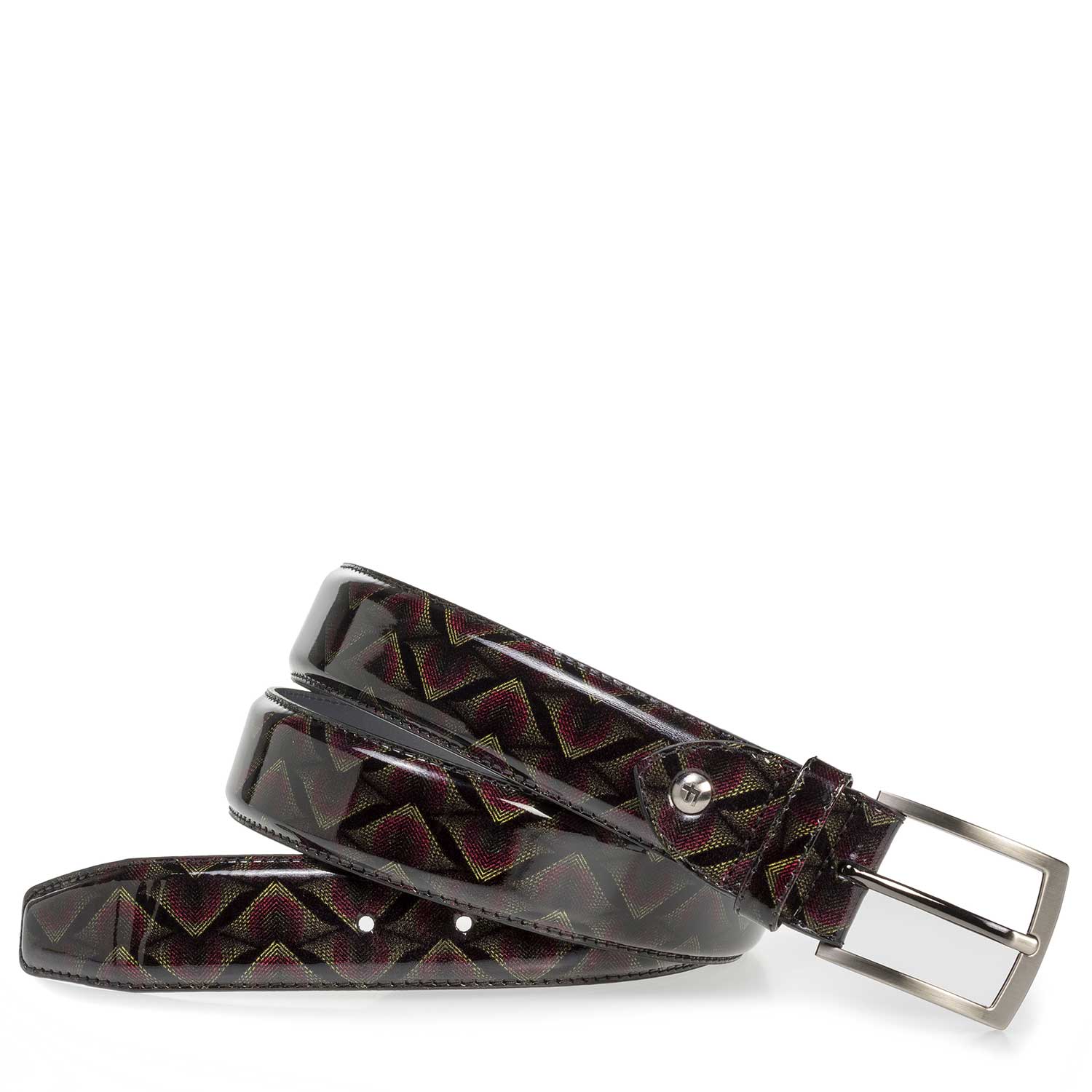 75201/55 - Burgundy red patent leather belt with print 75201/55 - Burgundy red patent leather belt with print