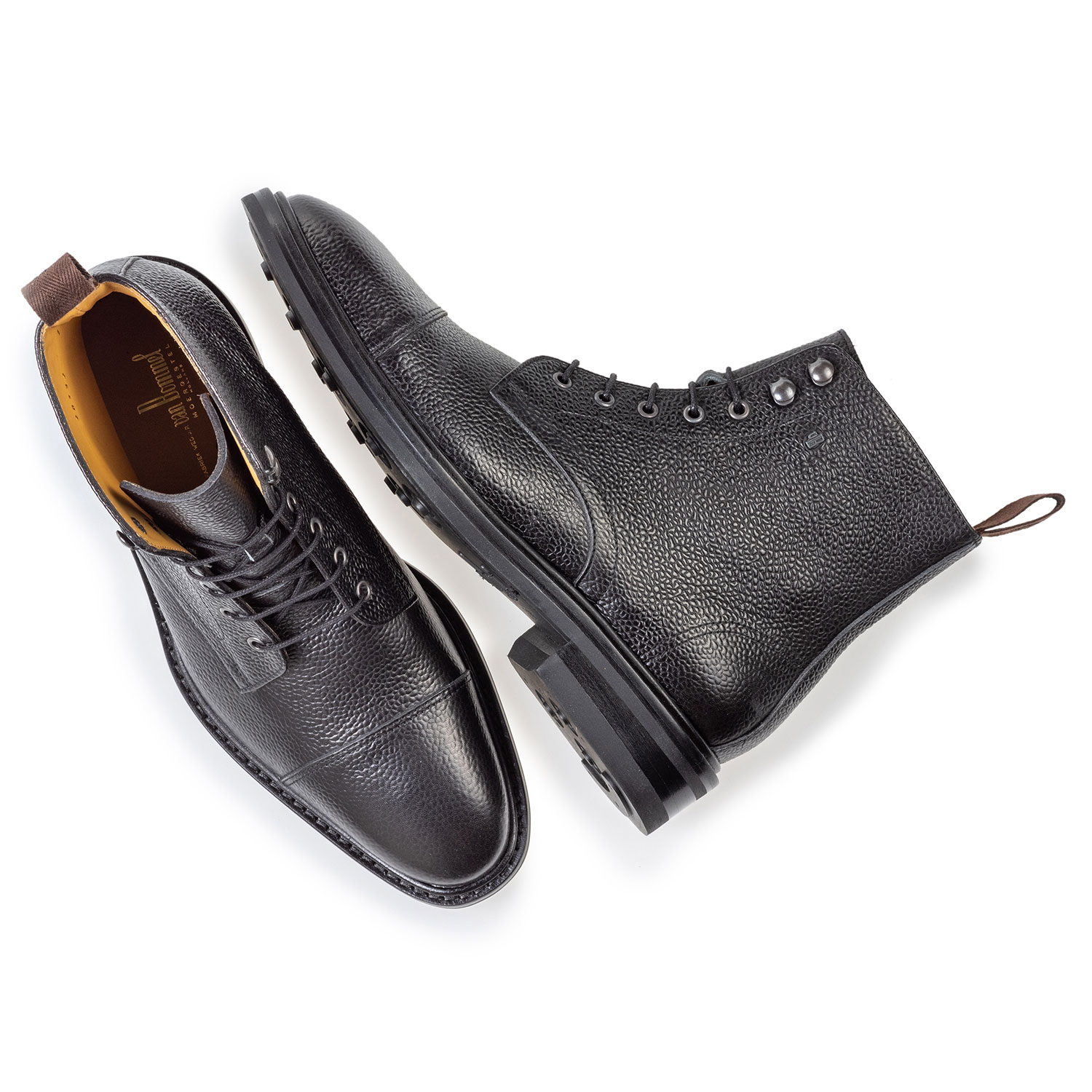 20192/02 - Boot leather with print black 20192/02 - Boot leather with print black