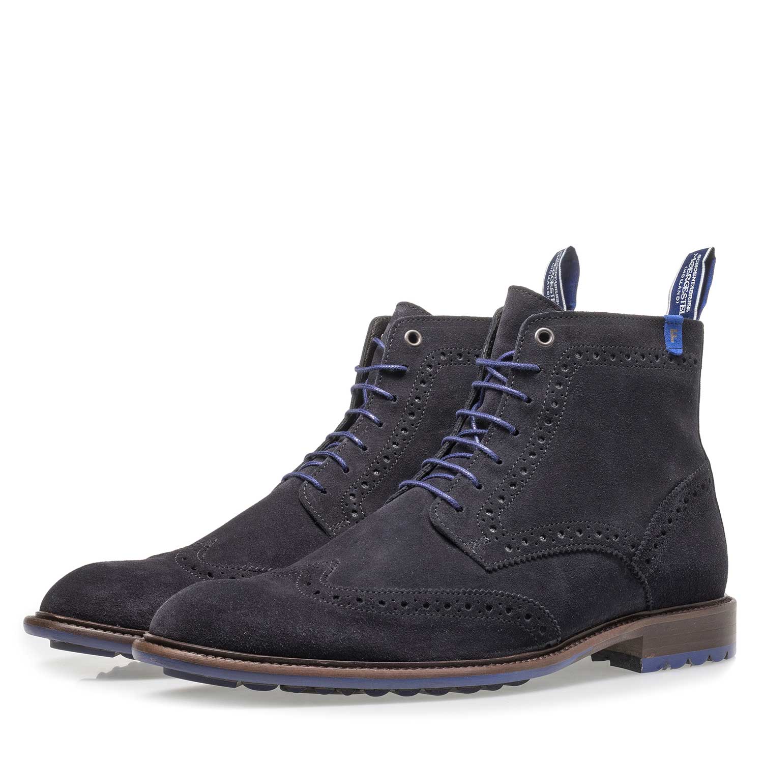 10506/15 - Dark blue calf suede lace boot 10506/15 - Dark blue calf suede lace boot
