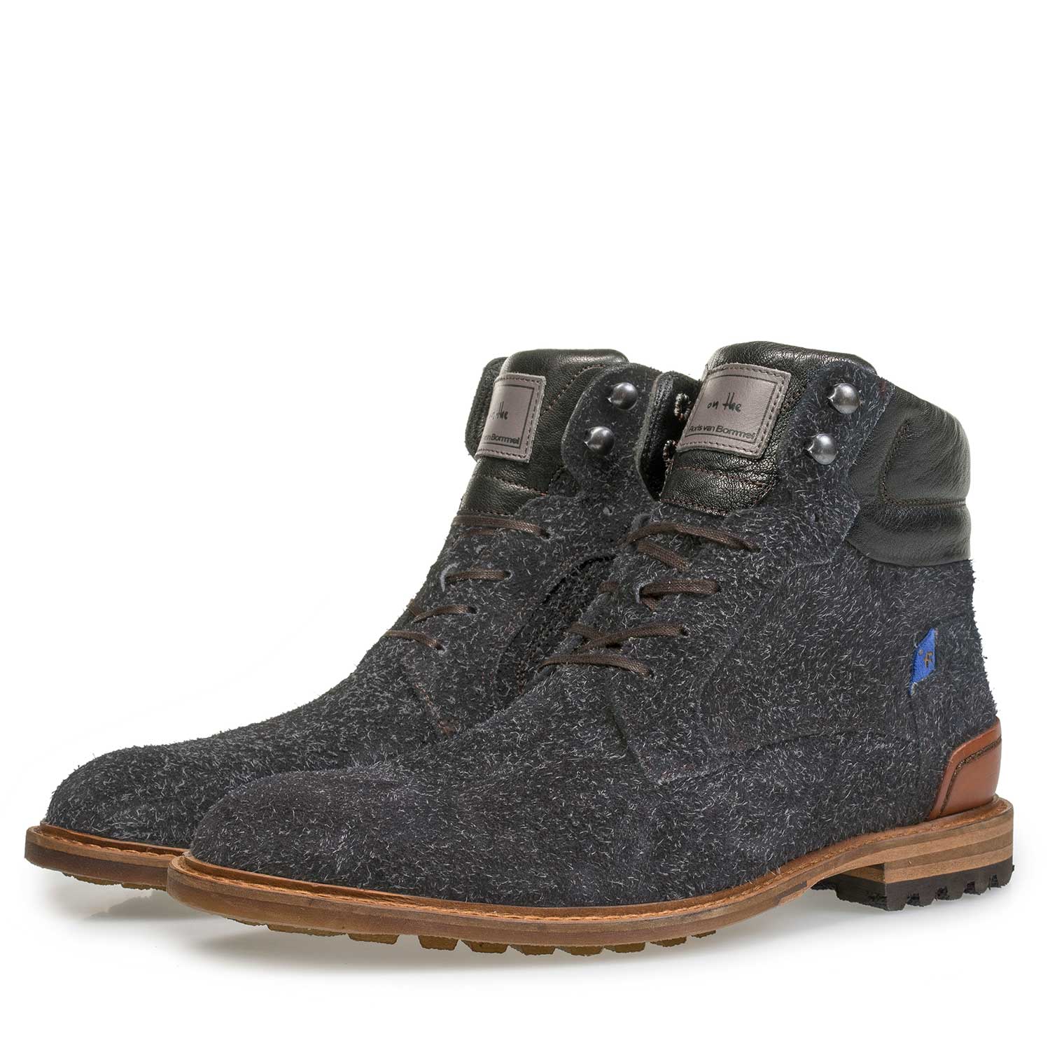 10234/14 - Dark grey rough-leather lace boot 10234/14 - Dark grey rough-leather lace boot