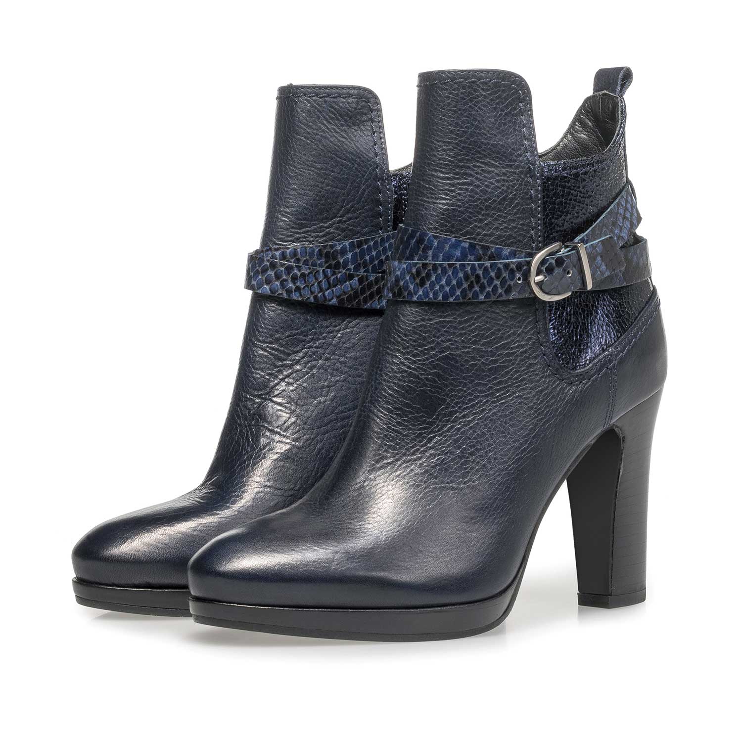85609/05 - Blue calf leather ankle boots 85609/05 - Blue calf leather ankle boots