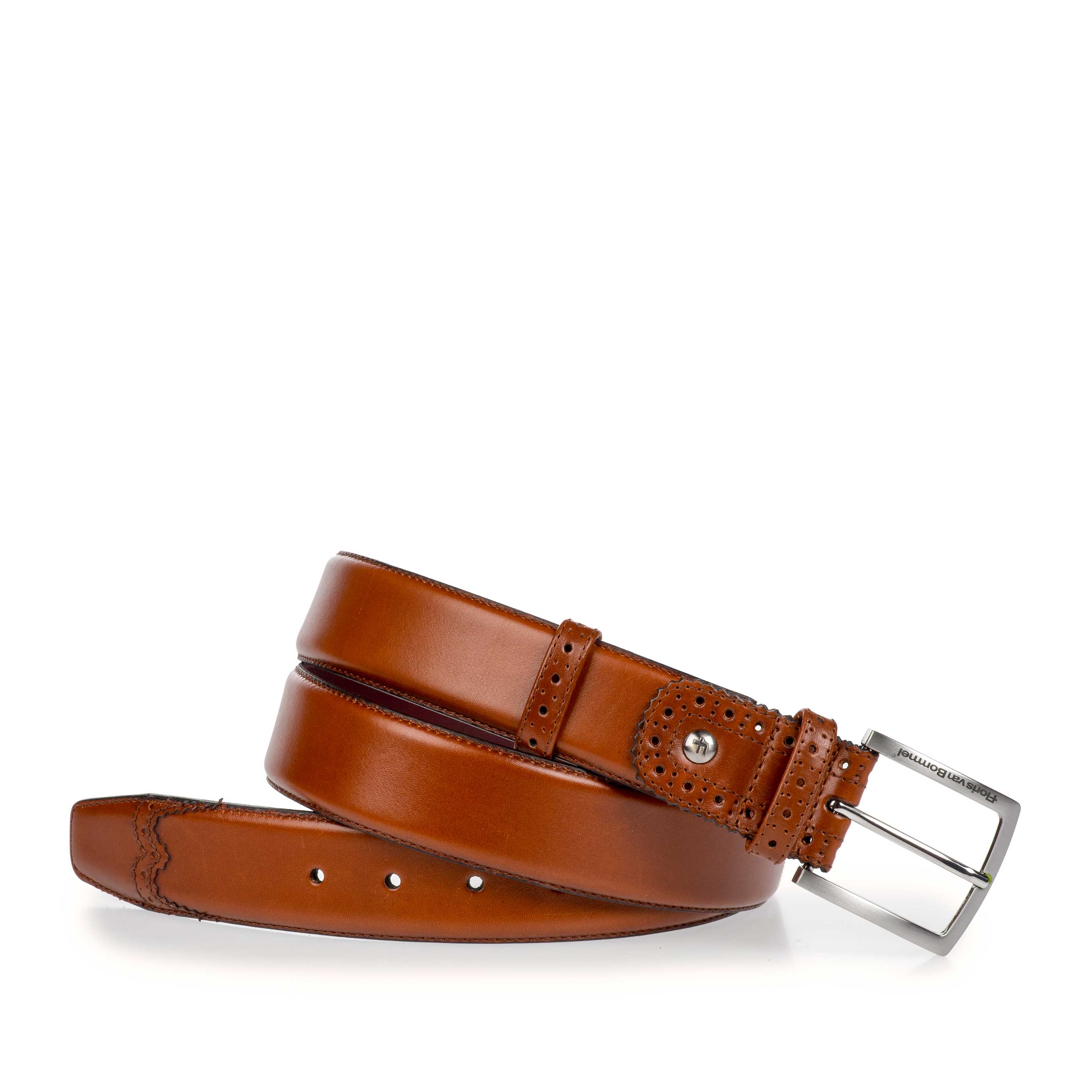 75171/11 - Dark cognac-coloured calf’s leather belt 75171/11 - Dark cognac-coloured calf’s leather belt