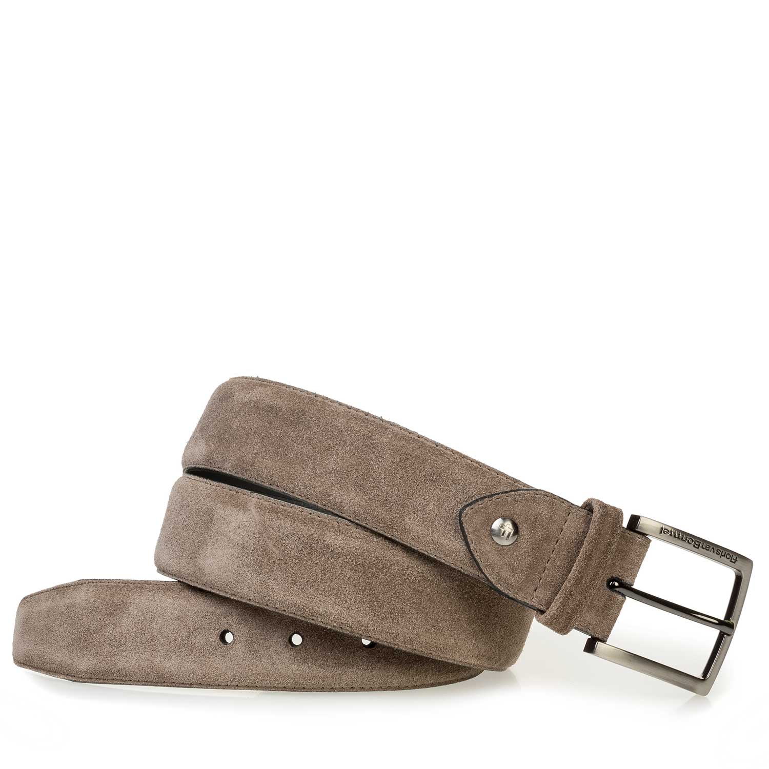 Taupecoloured washed suede leather belt 75189/68 Floris van Bommel®