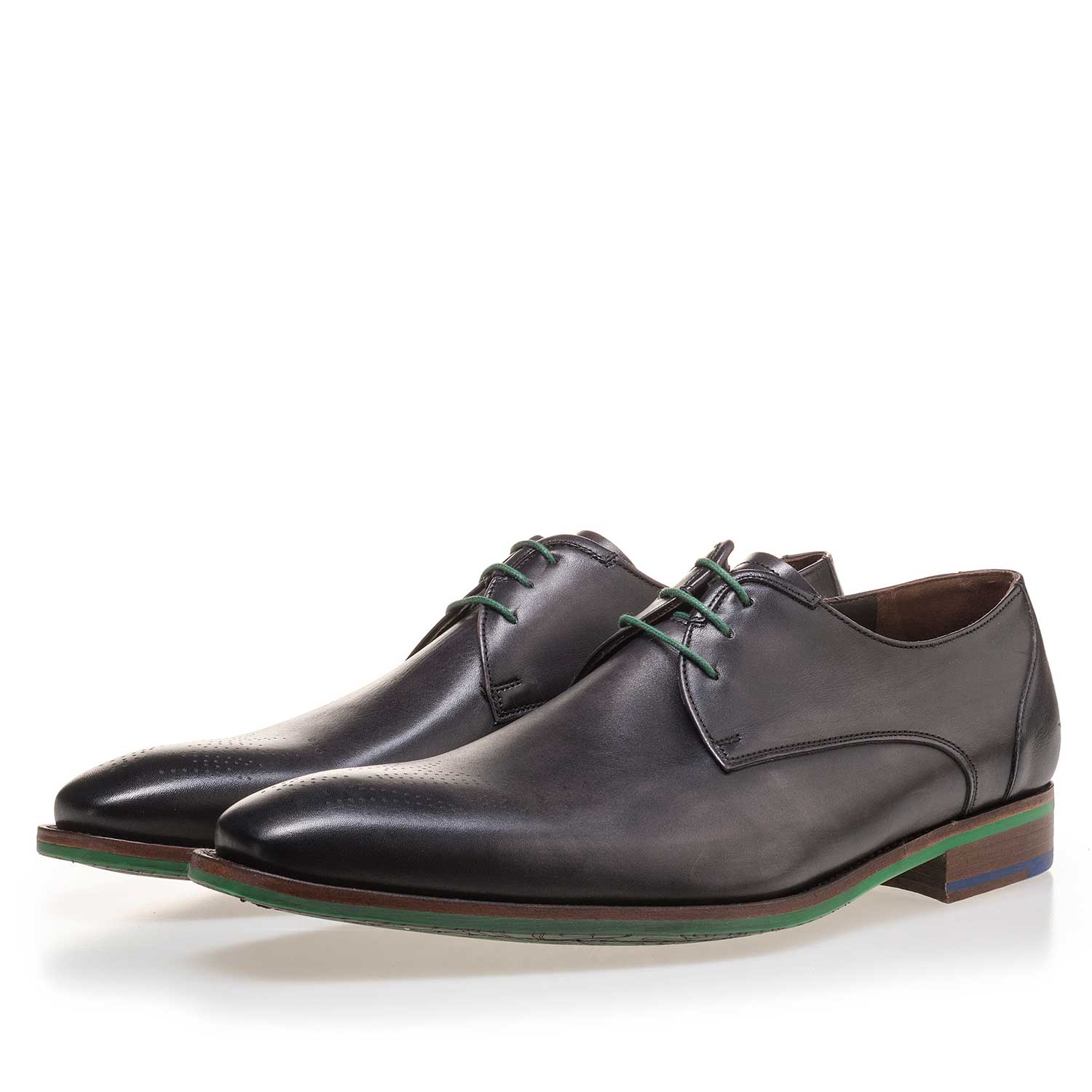 14193/03 - Anthracite grey lace shoe made of leather 14193/03 - Anthracite grey lace shoe made of leather