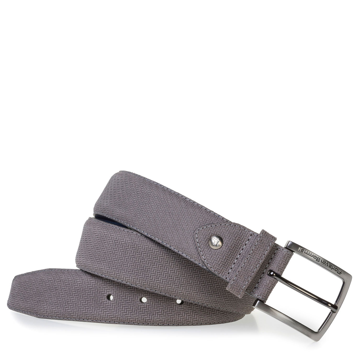 75202/47 - Grey suede leather belt with print 75202/47 - Grey suede leather belt with print