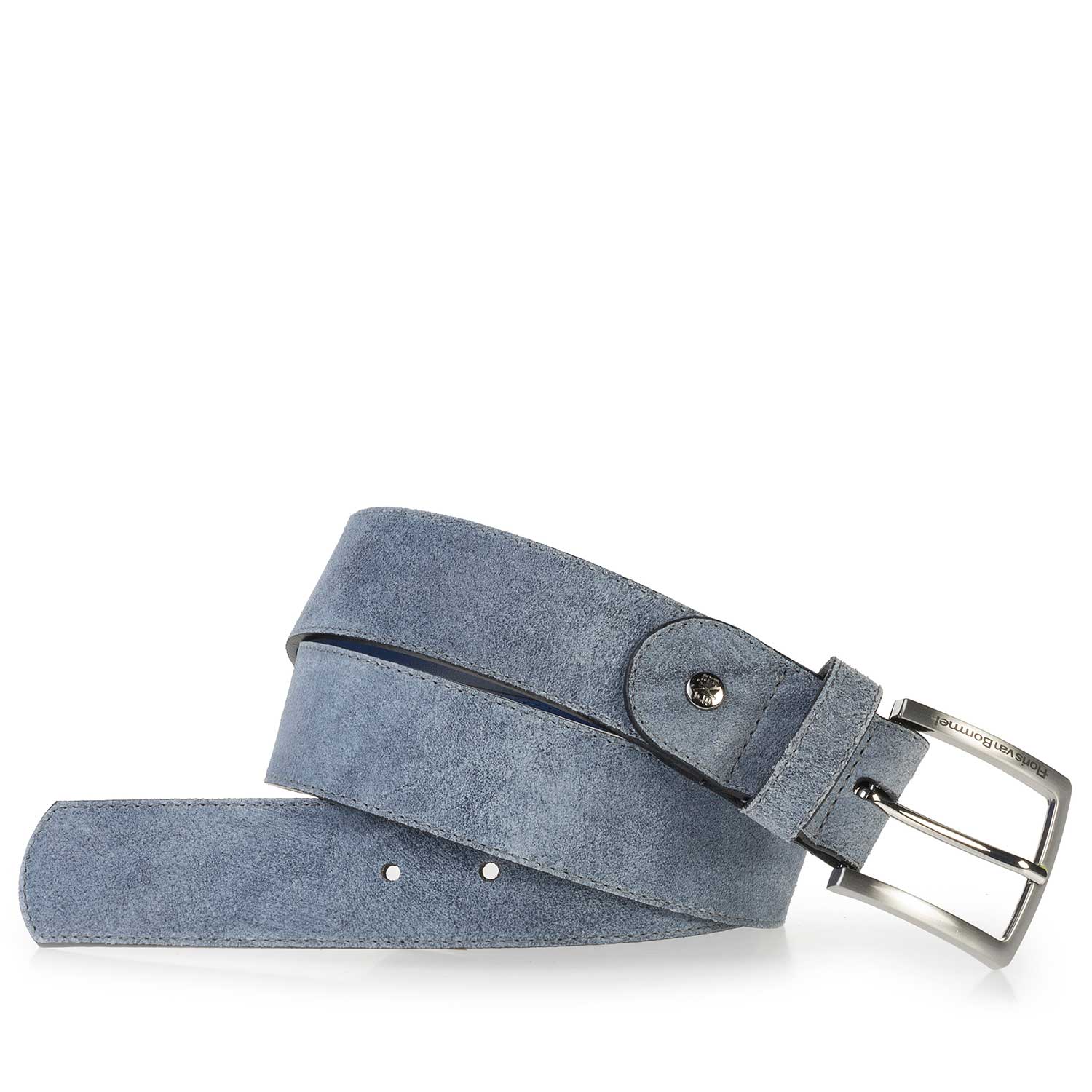75184/10 - Light blue washed suede leather belt 75184/10 - Light blue washed suede leather belt