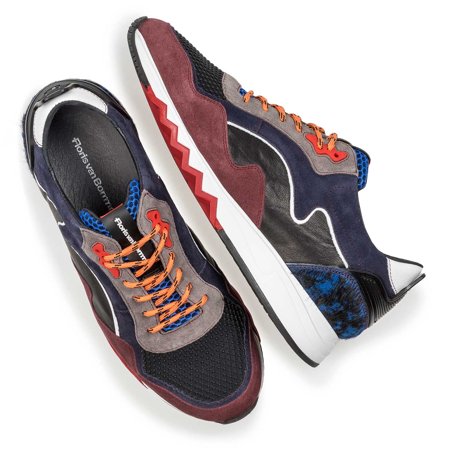16092/06 - Red and blue suede leather sneaker 16092/06 - Red and blue suede leather sneaker