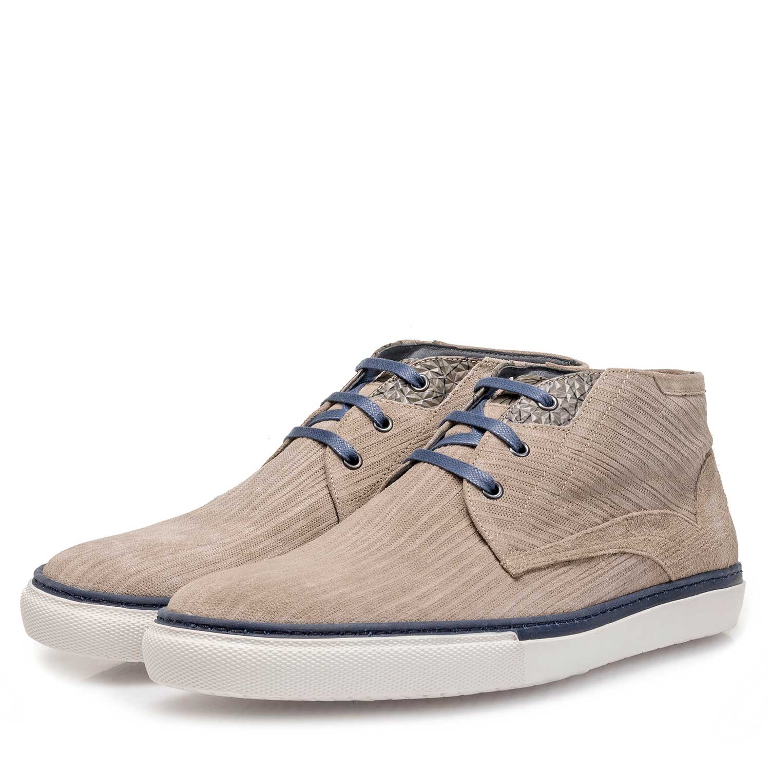 10079/07 - Taupe-coloured calf suede leather lace shoe 10079/07 - Taupe-coloured calf suede leather lace shoe