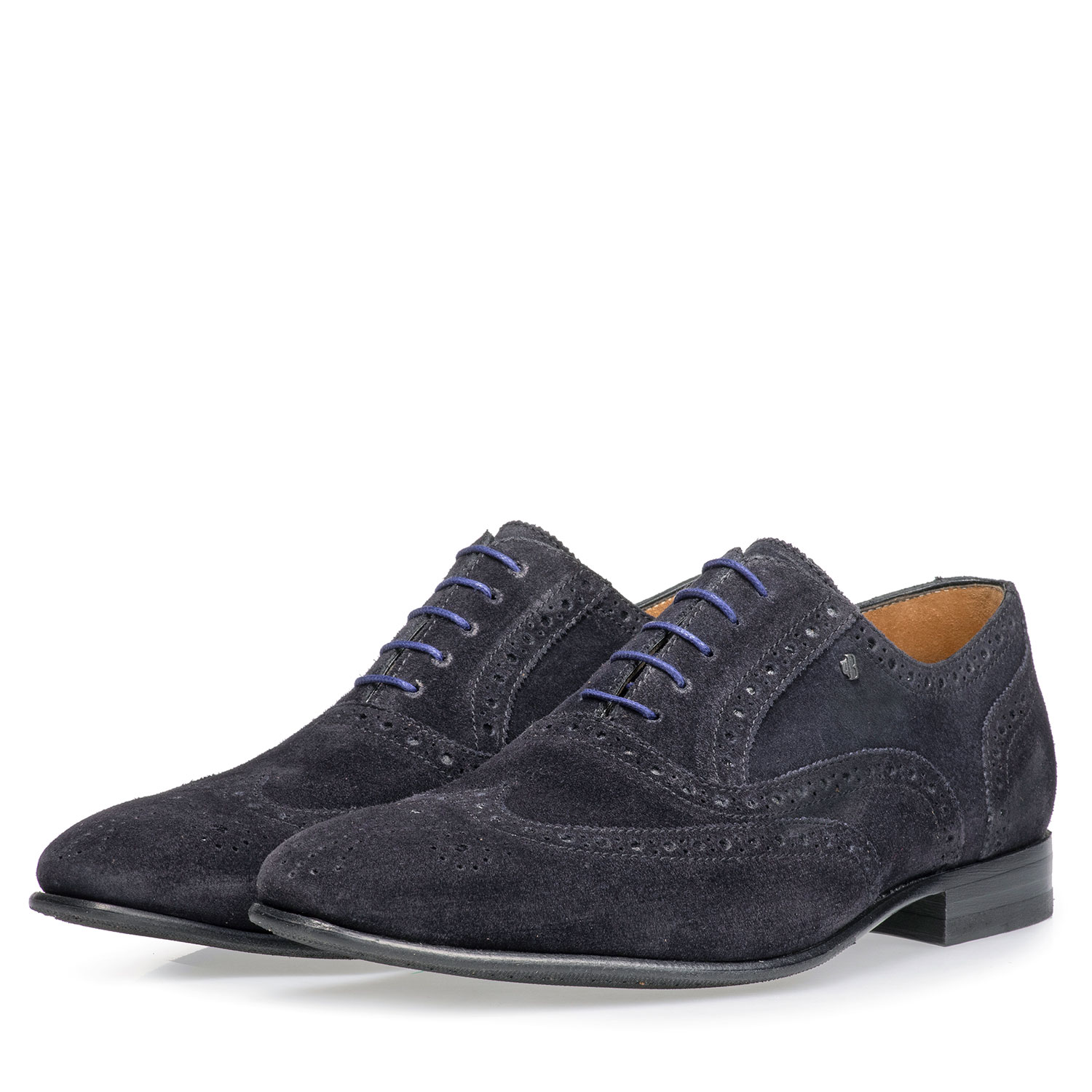 19295/02 - Dark blue suede leather brogue 19295/02 - Dark blue suede leather brogue