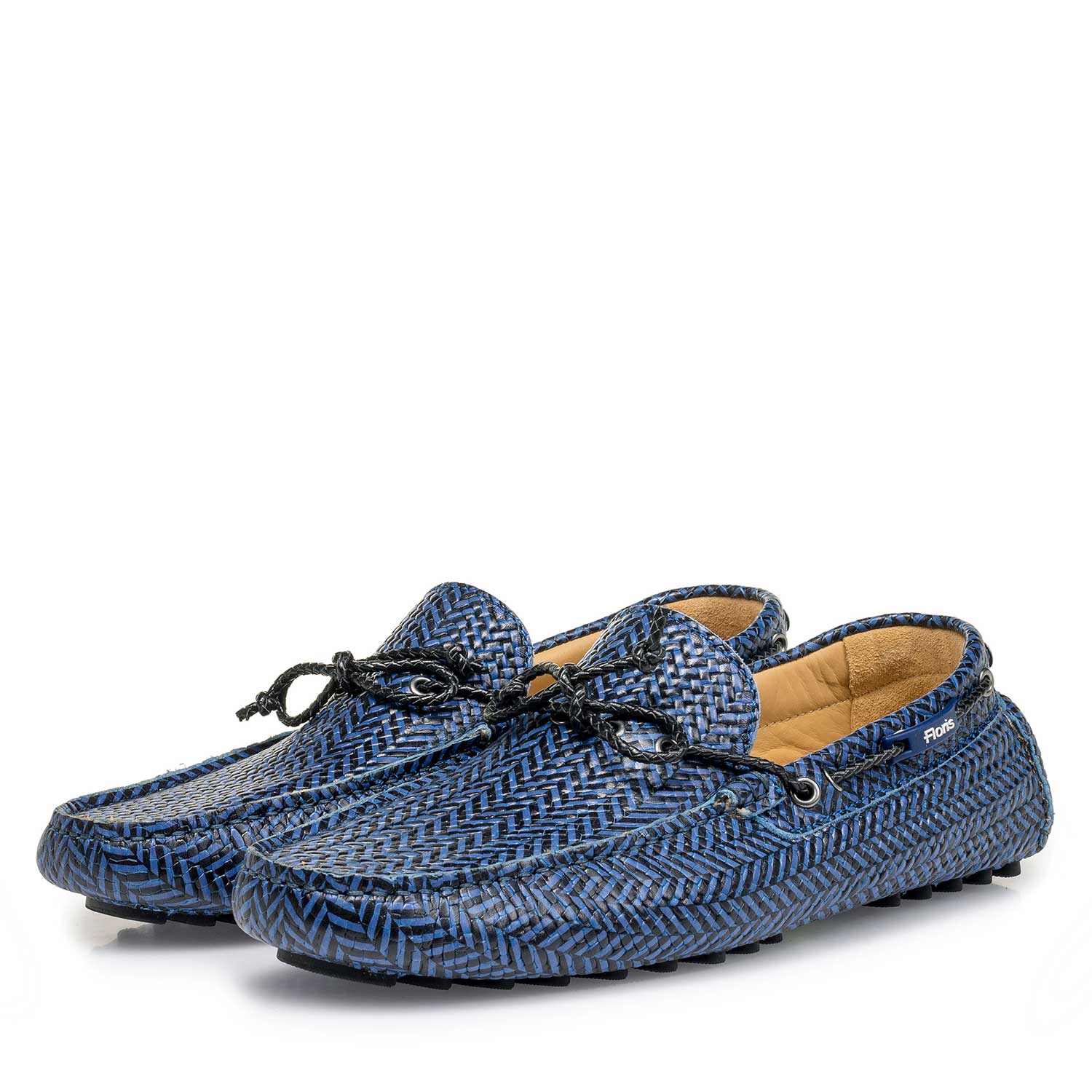 15214/06 - Blue-black printed calf leather moccasin 15214/06 - Blue-black printed calf leather moccasin