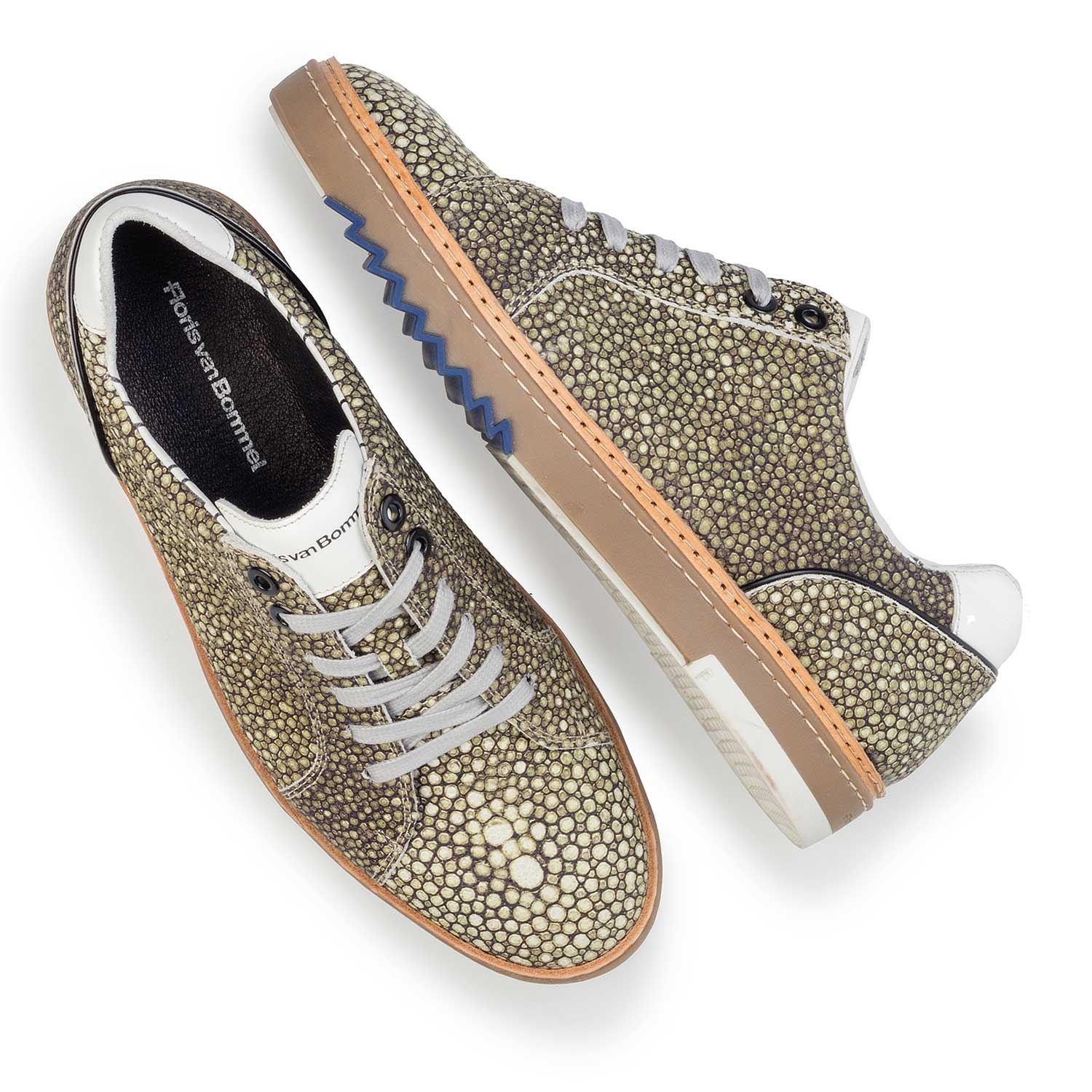 14057/01 - Green, patterned leather sneaker 14057/01 - Green, patterned leather sneaker