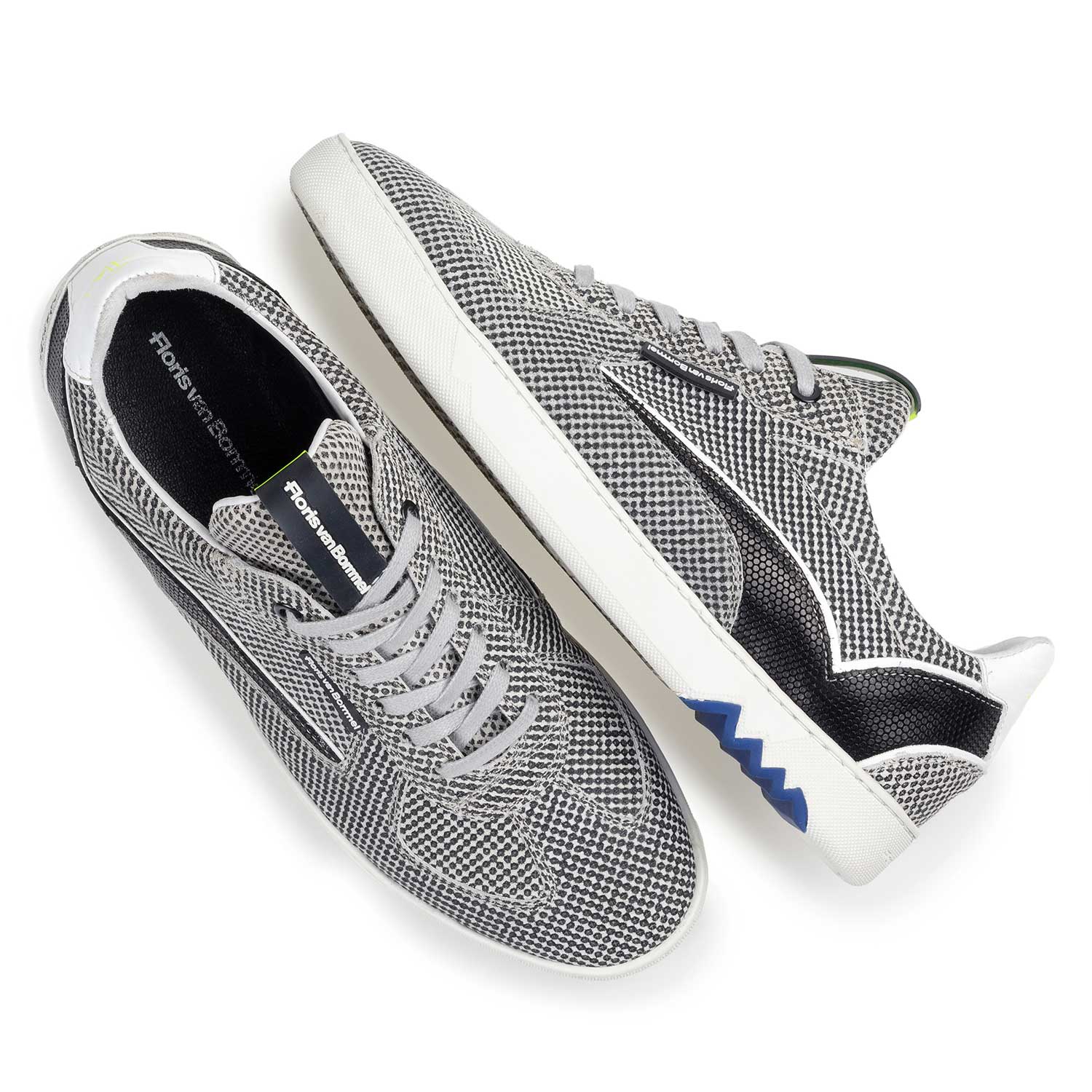 16342/00 - Grey suede leather sneaker with a print 16342/00 - Grey suede leather sneaker with a print