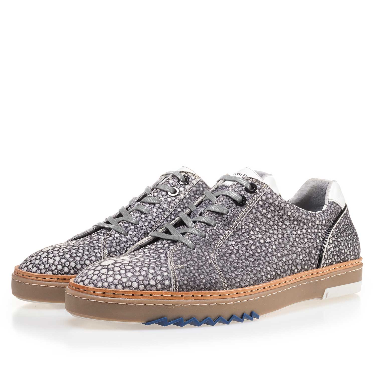 14057/00 - Grey, patterned leather sneaker 14057/00 - Grey, patterned leather sneaker