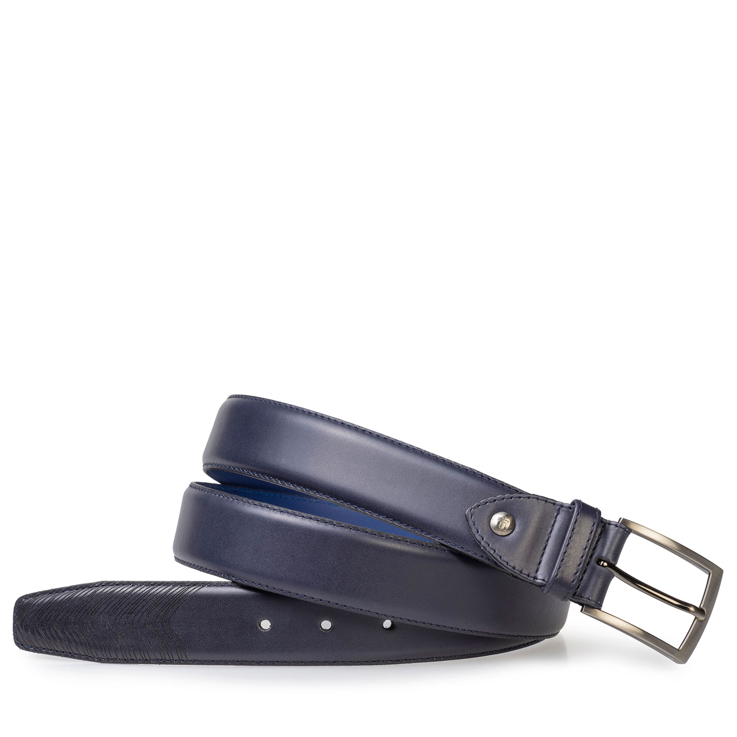 75216/01 - Dark blue calf leather belt 75216/01 - Dark blue calf leather belt