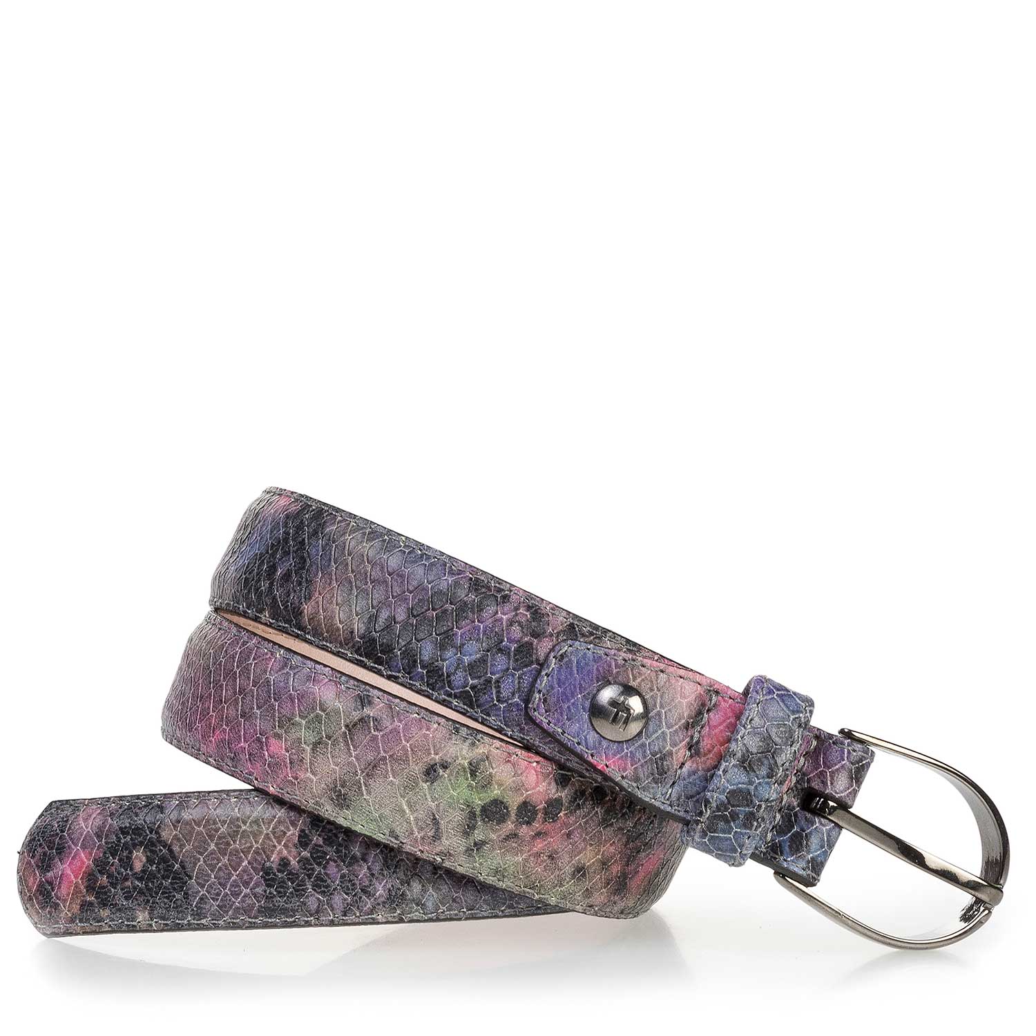 75813/32 - Purple snake print leather belt 75813/32 - Purple snake print leather belt