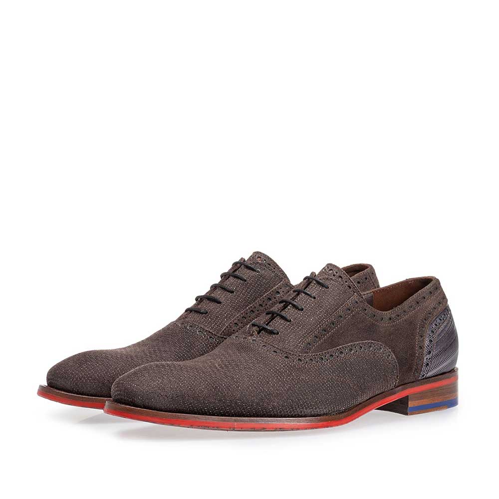 19109/07 - Lace shoe dark brown with print 19109/07 - Lace shoe dark brown with print
