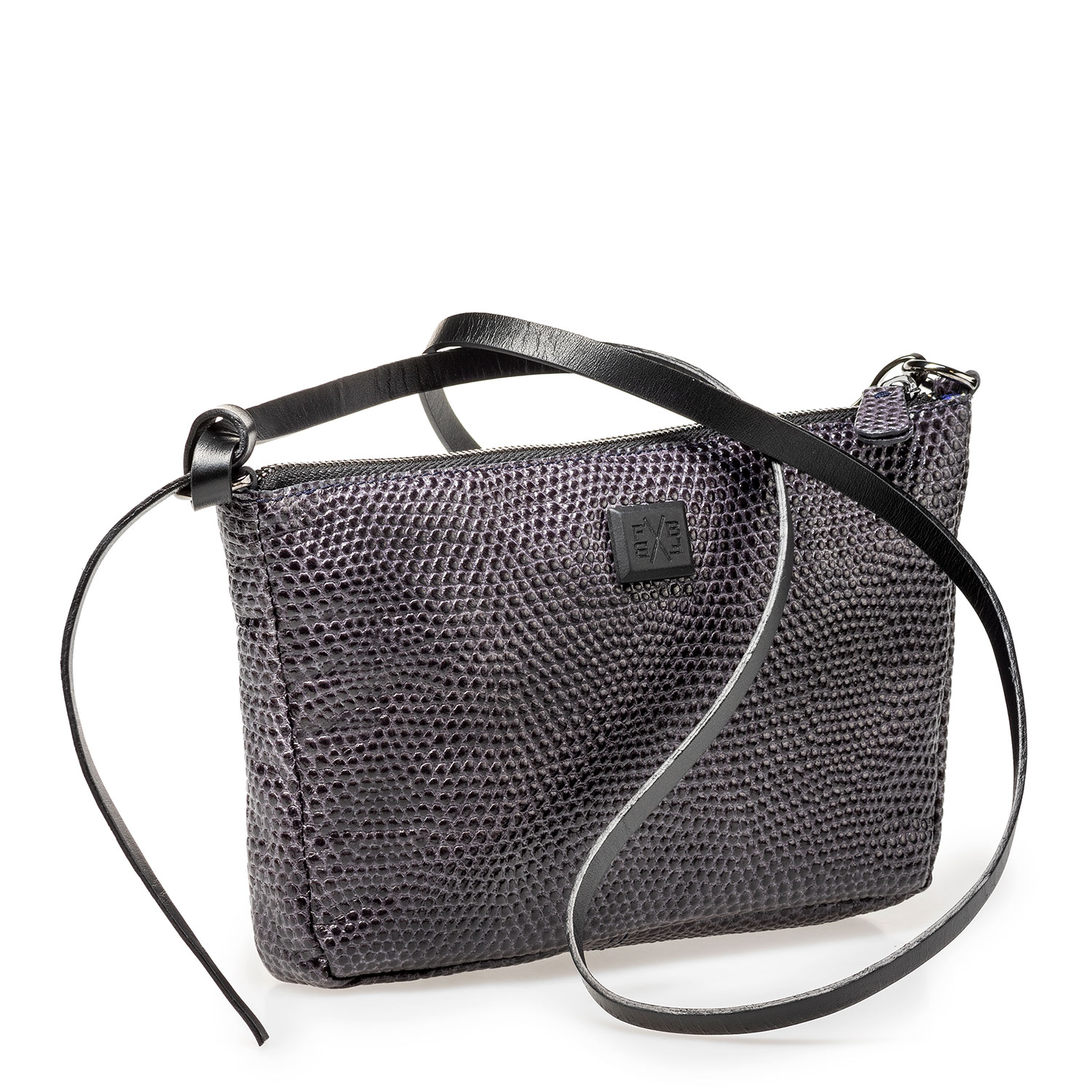 89019/04 - Dark blue leather bag with print 89019/04 - Dark blue leather bag with print