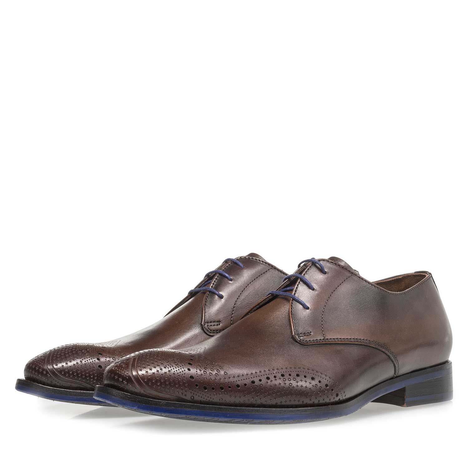18175/02 - Dark brown calf leather lace shoe 18175/02 - Dark brown calf leather lace shoe