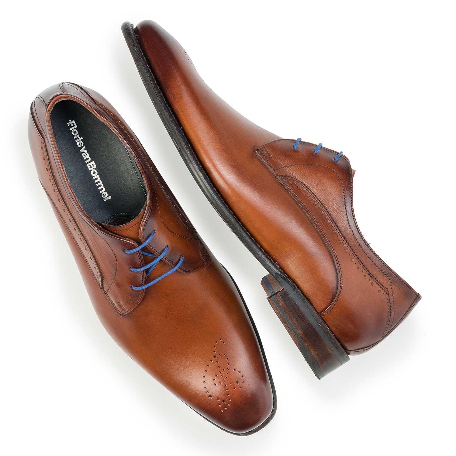 14182/03 - Cognac-coloured leather lace shoe 14182/03 - Cognac-coloured leather lace shoe