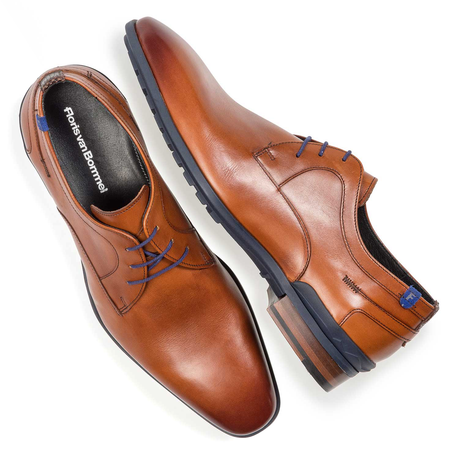 18429/00 - Dark cognac-coloured calf leather lace shoe 18429/00 - Dark cognac-coloured calf leather lace shoe