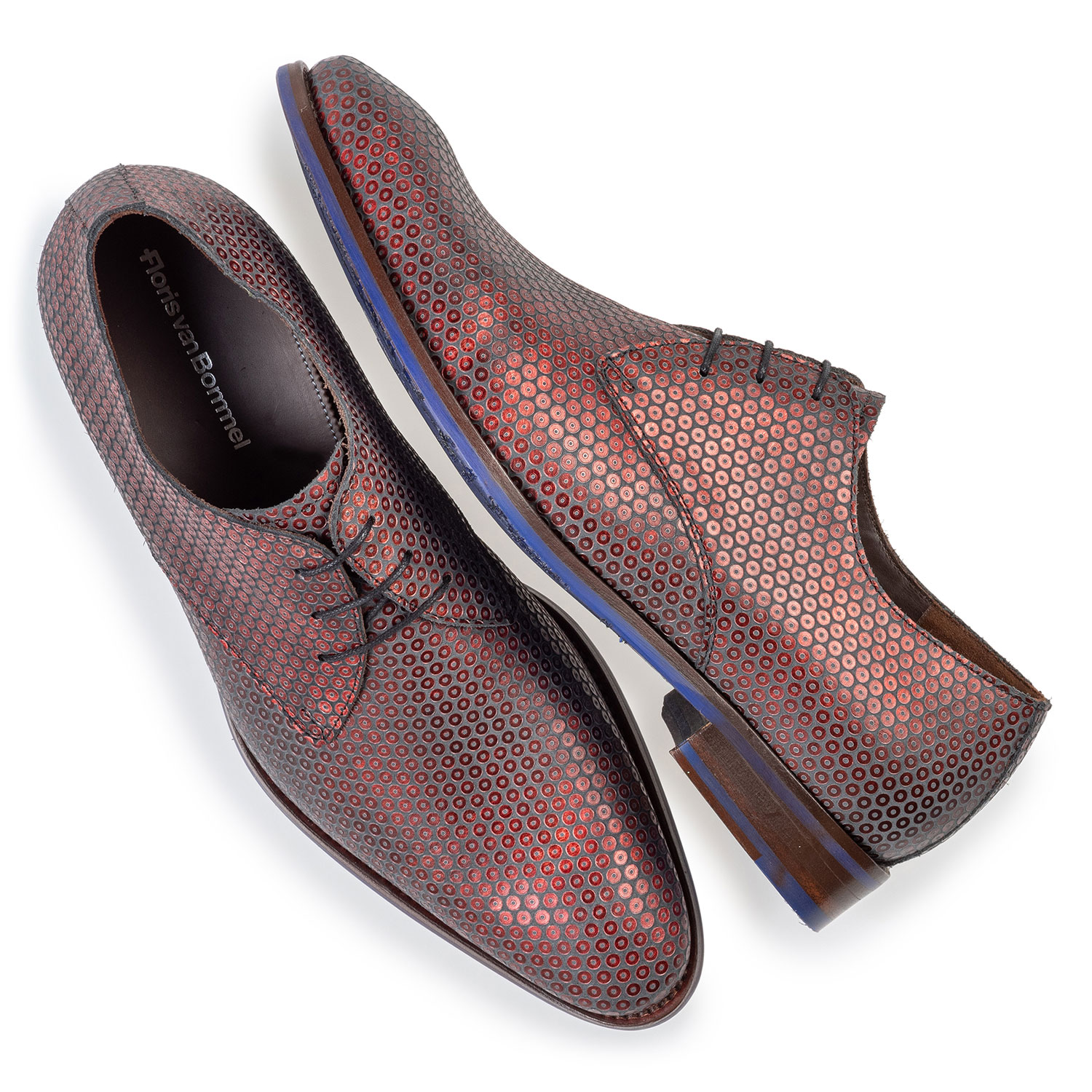 18165/00 - Lace shoe red with print 18165/00 - Lace shoe red with print