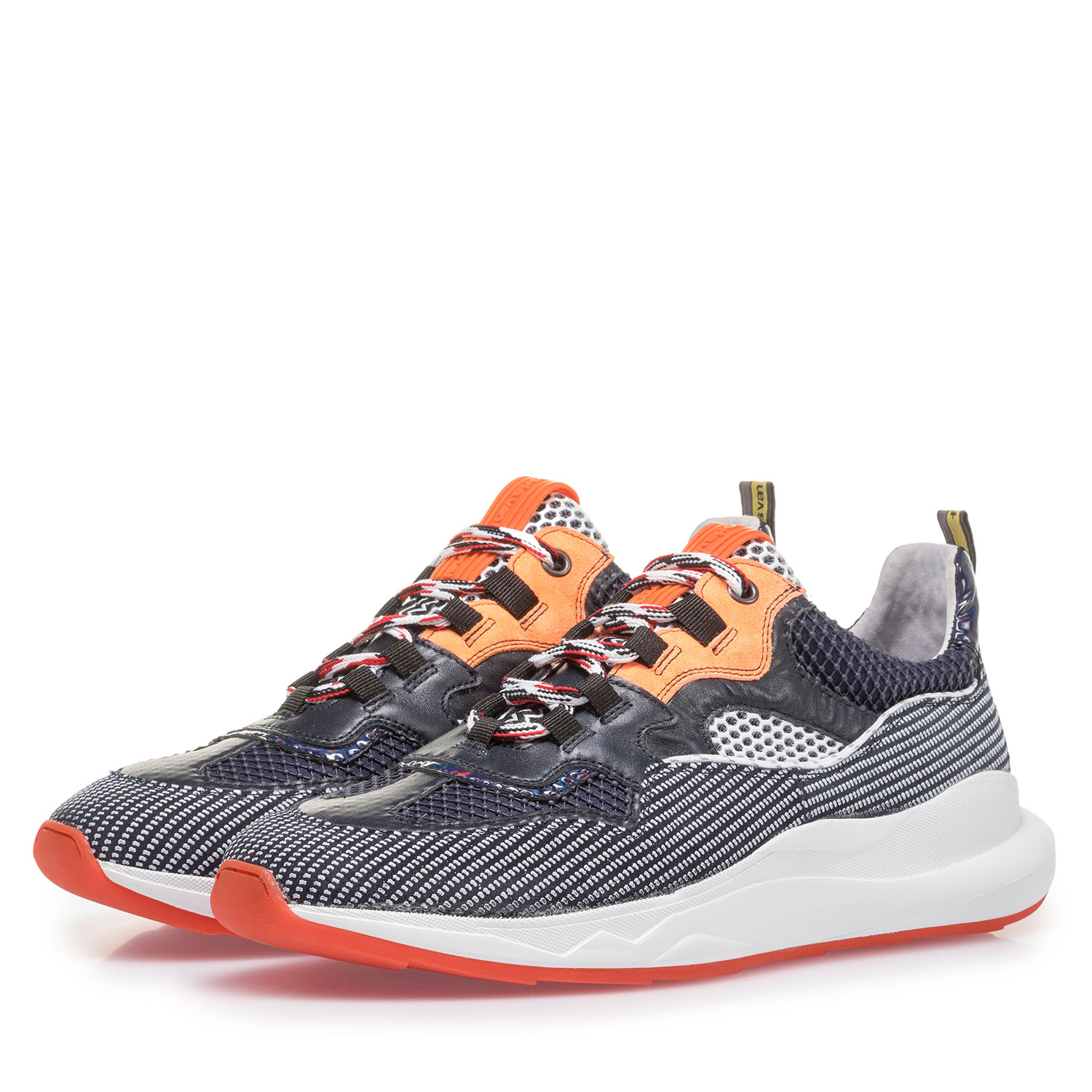 16268/01 - Premium orange and black suede leather sneaker 16268/01 - Premium orange and black suede leather sneaker