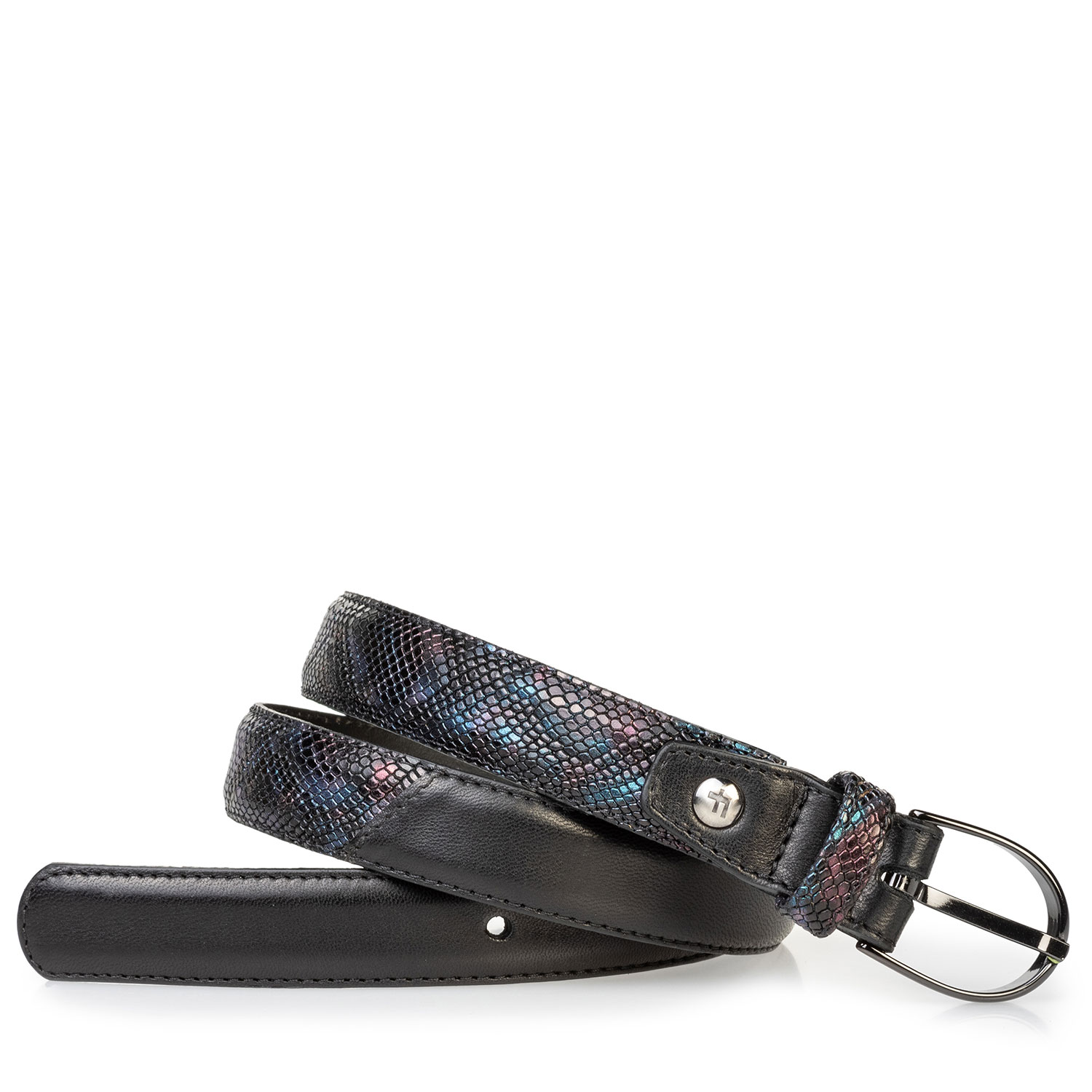 75814/22 - Women's belt croco print blue 75814/22 - Women's belt croco print blue