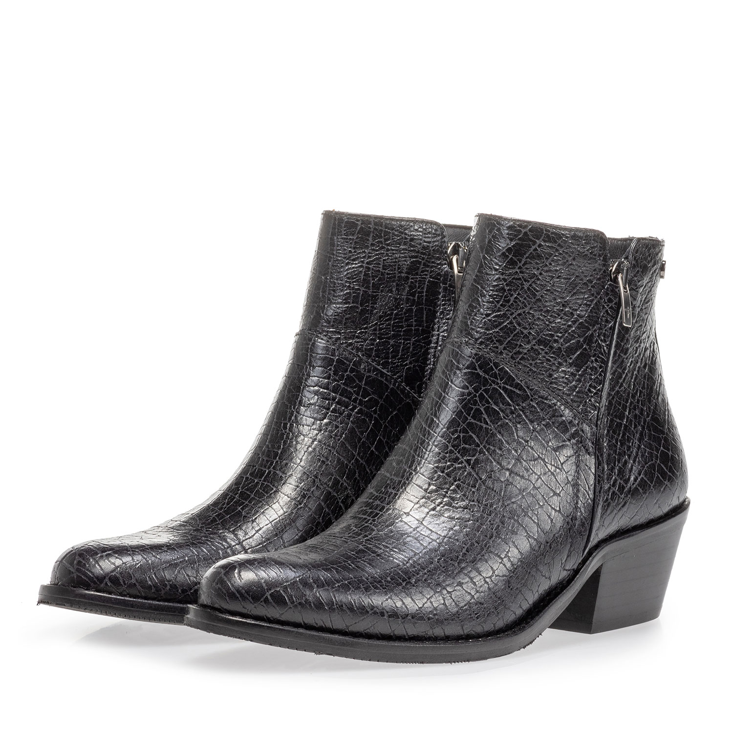 85642/03 - Ankle boot craquelé leather black 85642/03 - Ankle boot craquelé leather black