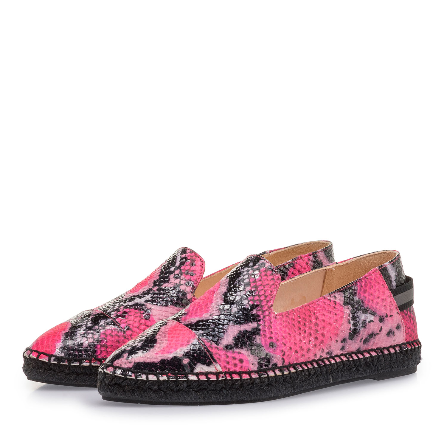 85420/04 - Fluorescent pink espadrilles with snake print 85420/04 - Fluorescent pink espadrilles with snake print