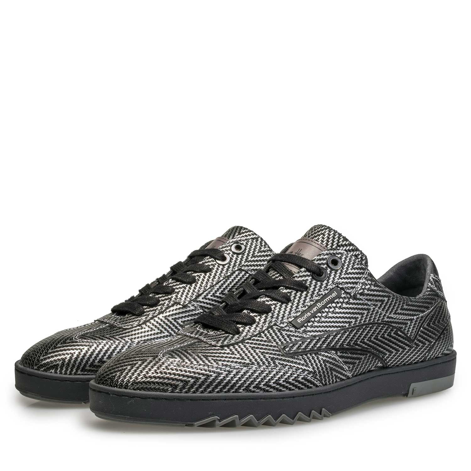 16074/34 - Premium sneaker with metallic herringbone pattern 16074/34 - Premium sneaker with metallic herringbone pattern