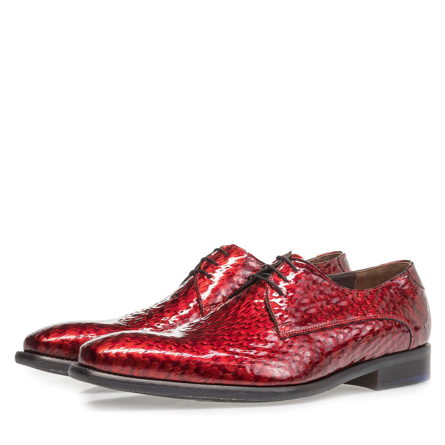 18123/01 - Premium red printed patent leather lace shoe 18123/01 - Premium red printed patent leather lace shoe