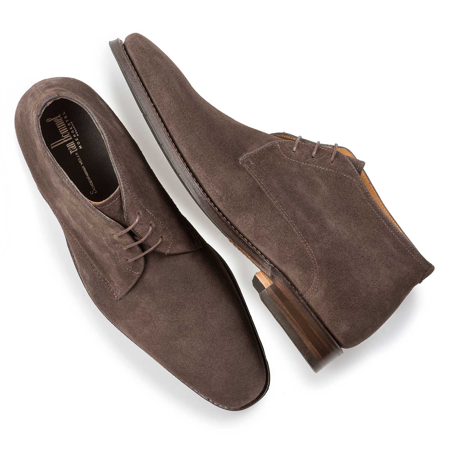 10650/02 - Dark brown waxed suede leather lace shoe 10650/02 - Dark brown waxed suede leather lace shoe