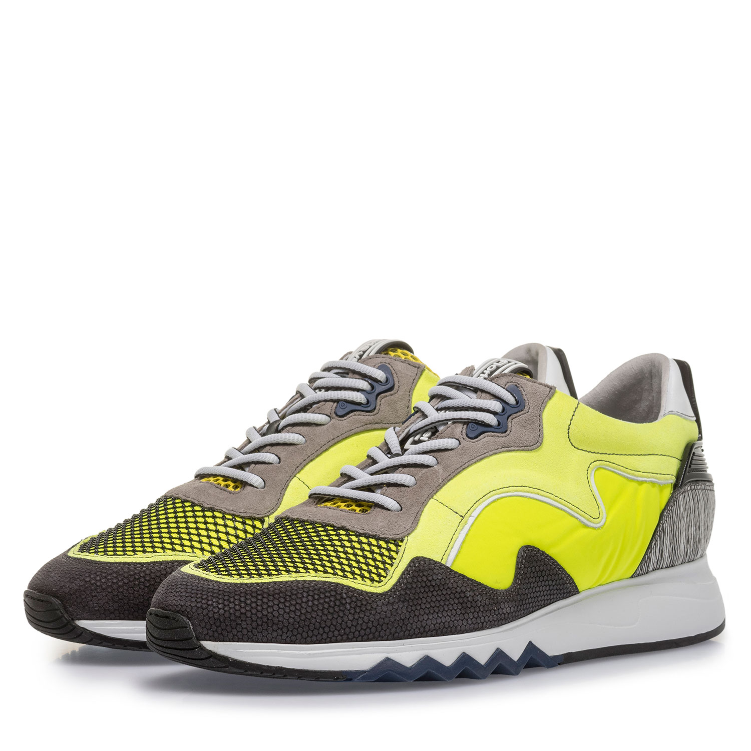 16092/15 - Fluroescent yellow suede leather sneaker 16092/15 - Fluroescent yellow suede leather sneaker