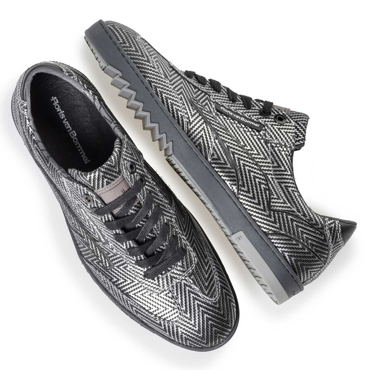 16074/34 - Premium sneaker with metallic herringbone pattern 16074/34 - Premium sneaker with metallic herringbone pattern