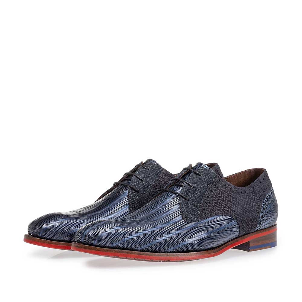 18107/19 - Lace shoe metallic blue 18107/19 - Lace shoe metallic blue