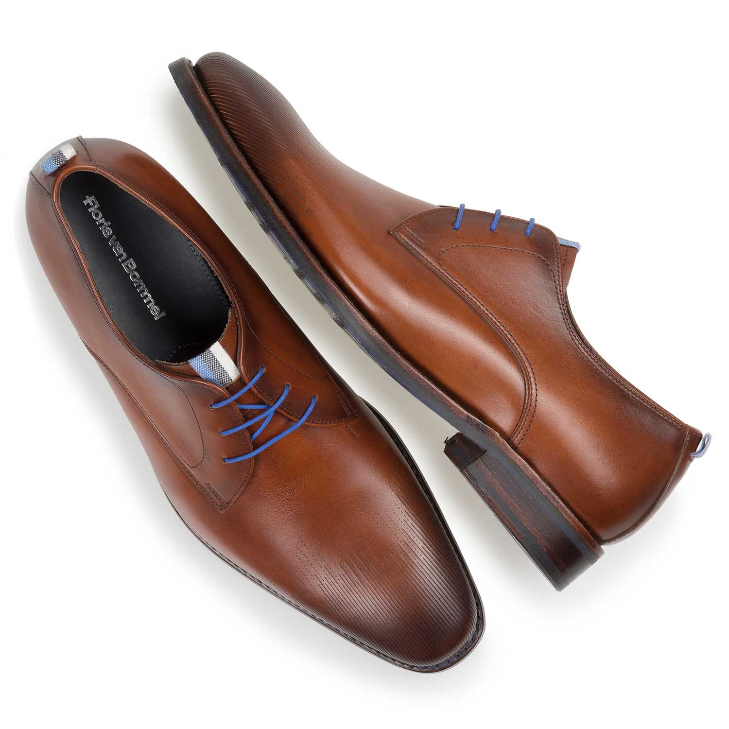 18084/00 - Dark cognac-coloured calf leather lace shoe 18084/00 - Dark cognac-coloured calf leather lace shoe