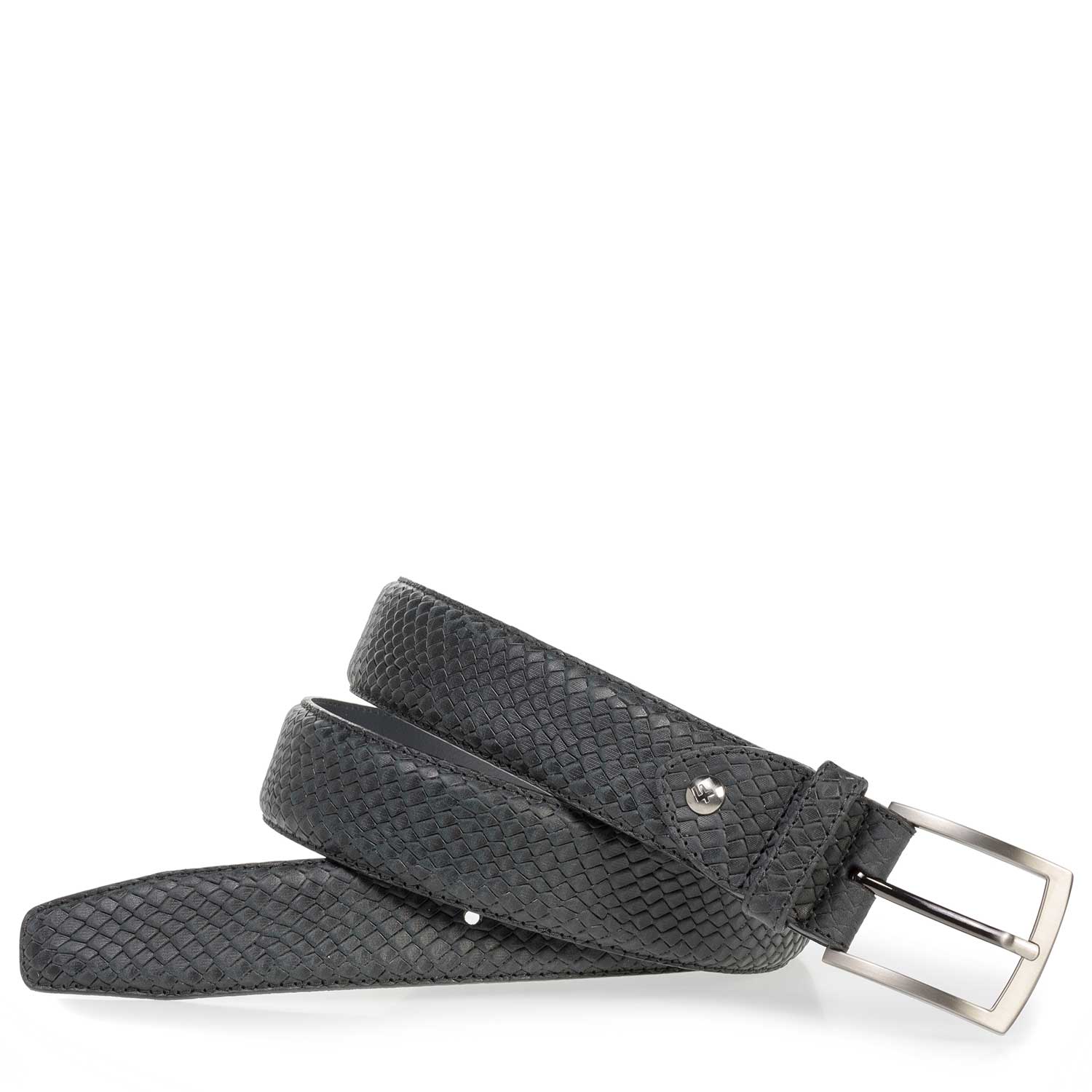 75201/48 - Black leather belt with croco print 75201/48 - Black leather belt with croco print