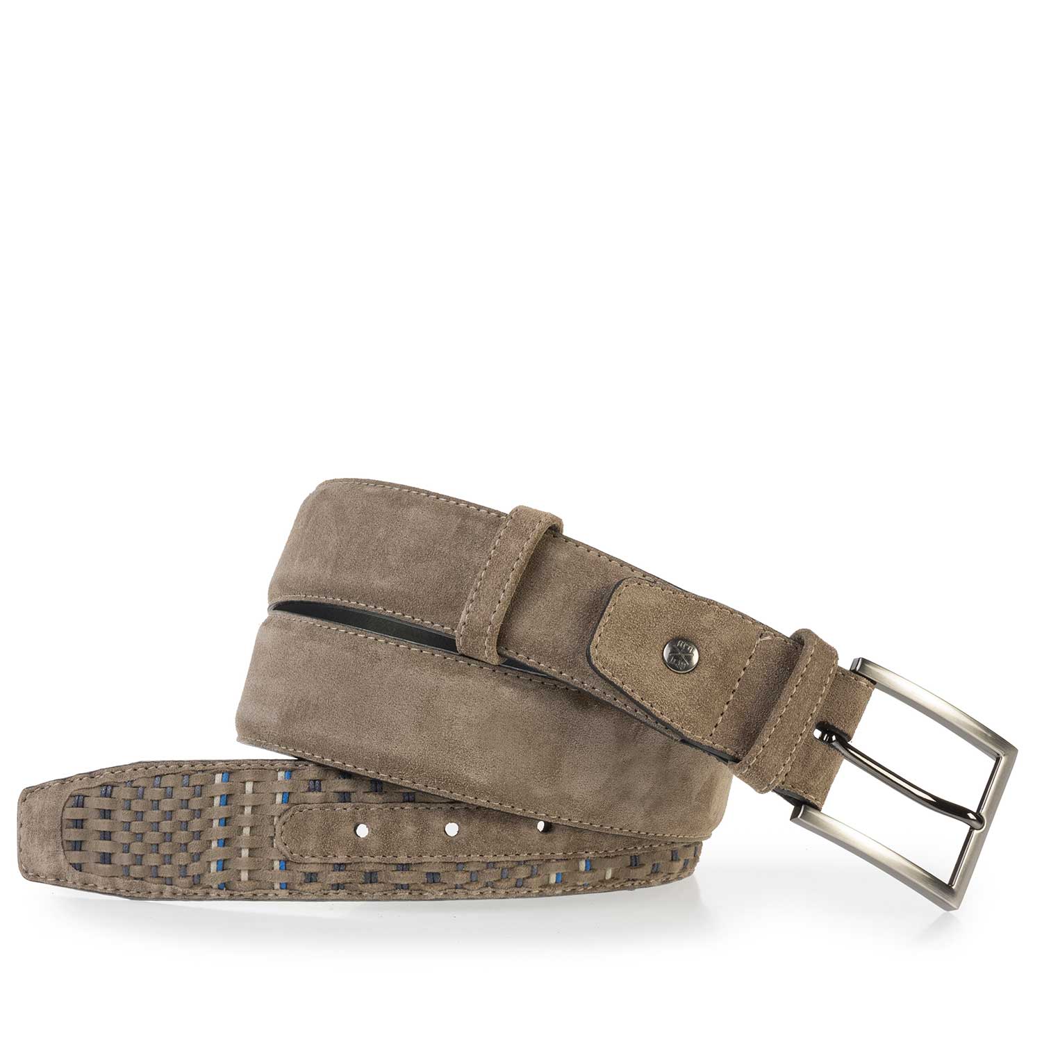 75159/11 - Taupe-coloured belt made of braided suede leather 75159/11 - Taupe-coloured belt made of braided suede leather