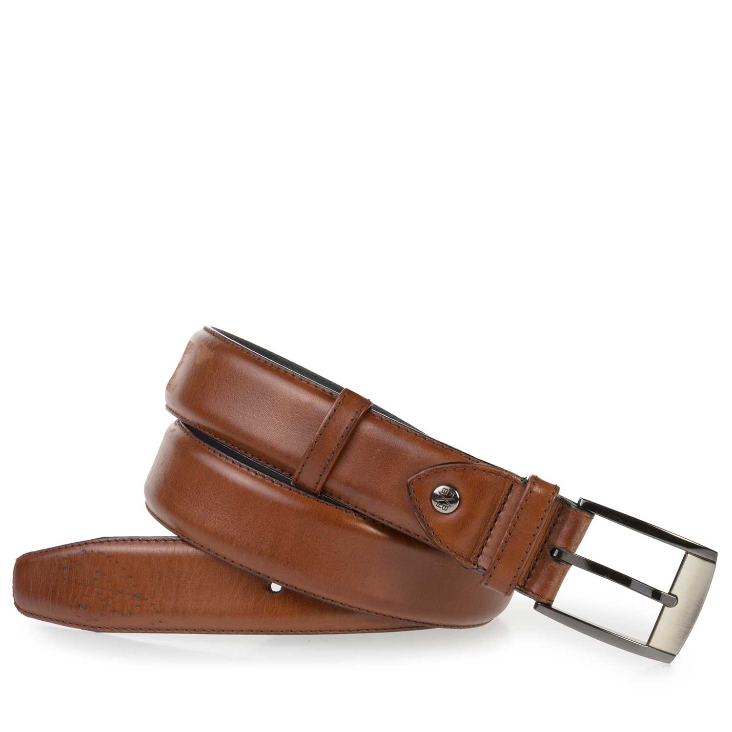 75177/03 - Cognac-coloured, perforated leather belt 75177/03 - Cognac-coloured, perforated leather belt