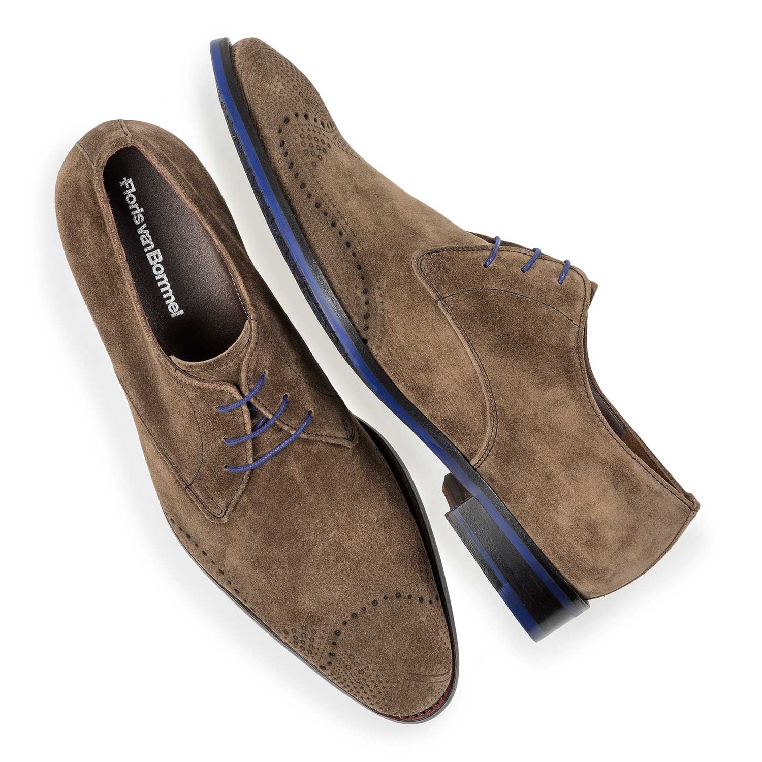 18175/04 - Dark taupe-coloured suede leather lace shoe 18175/04 - Dark taupe-coloured suede leather lace shoe